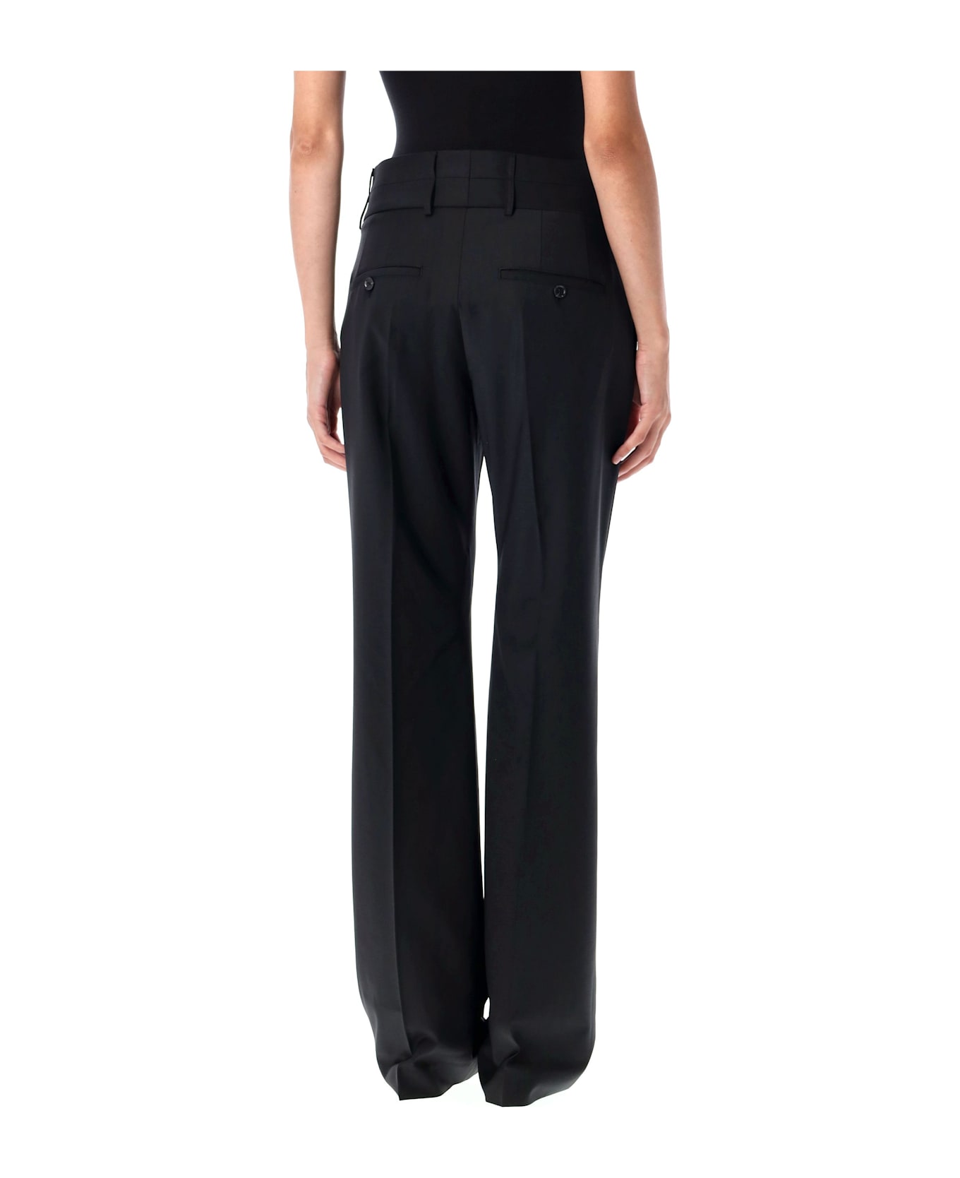 REMAIN Birger Christensen Double Waistband Pants - BLACK