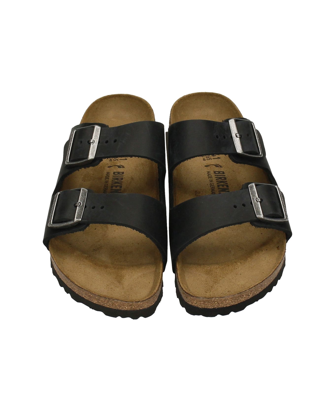 Birkenstock Arizona Flats In Black Leather - Black