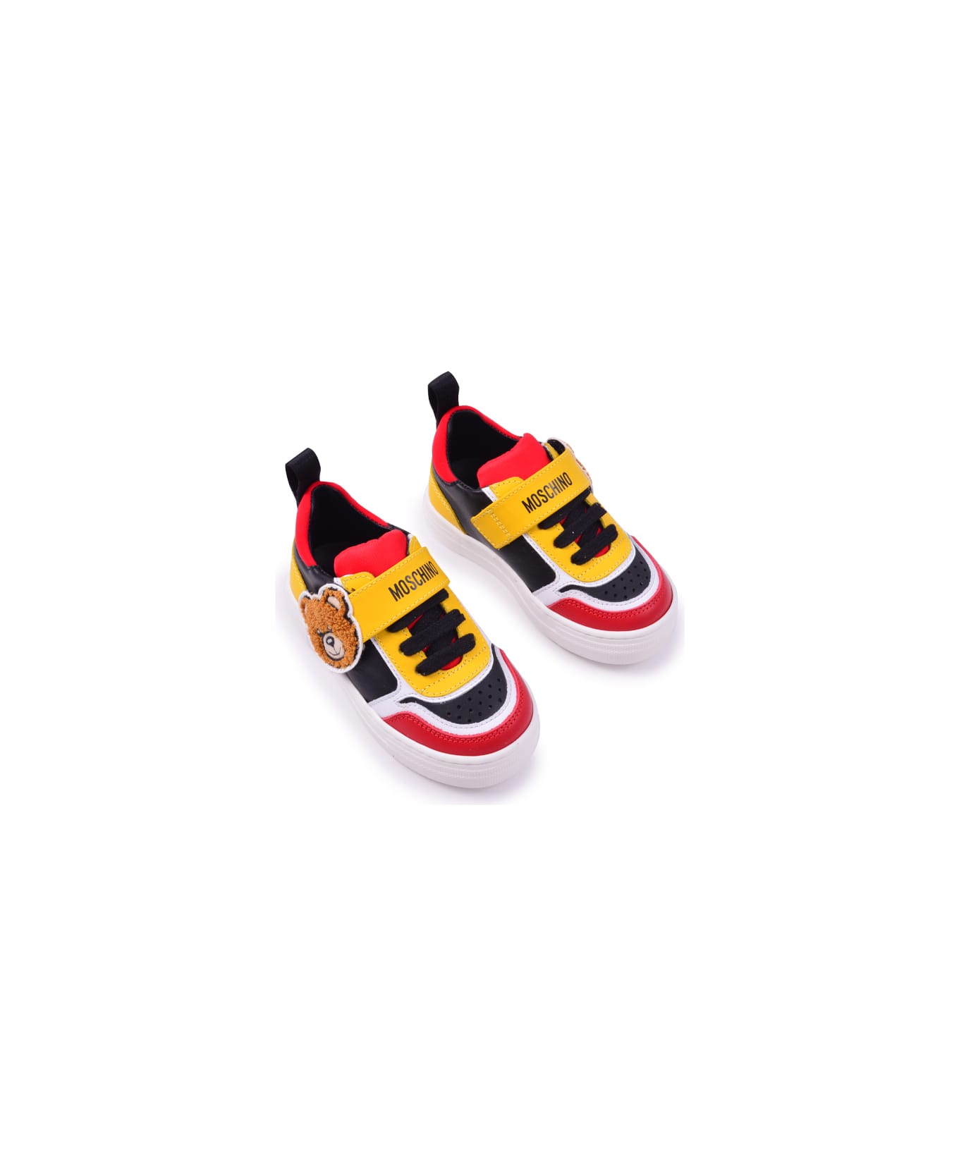 Moschino Leather Sneaker With Tear - Multicolor