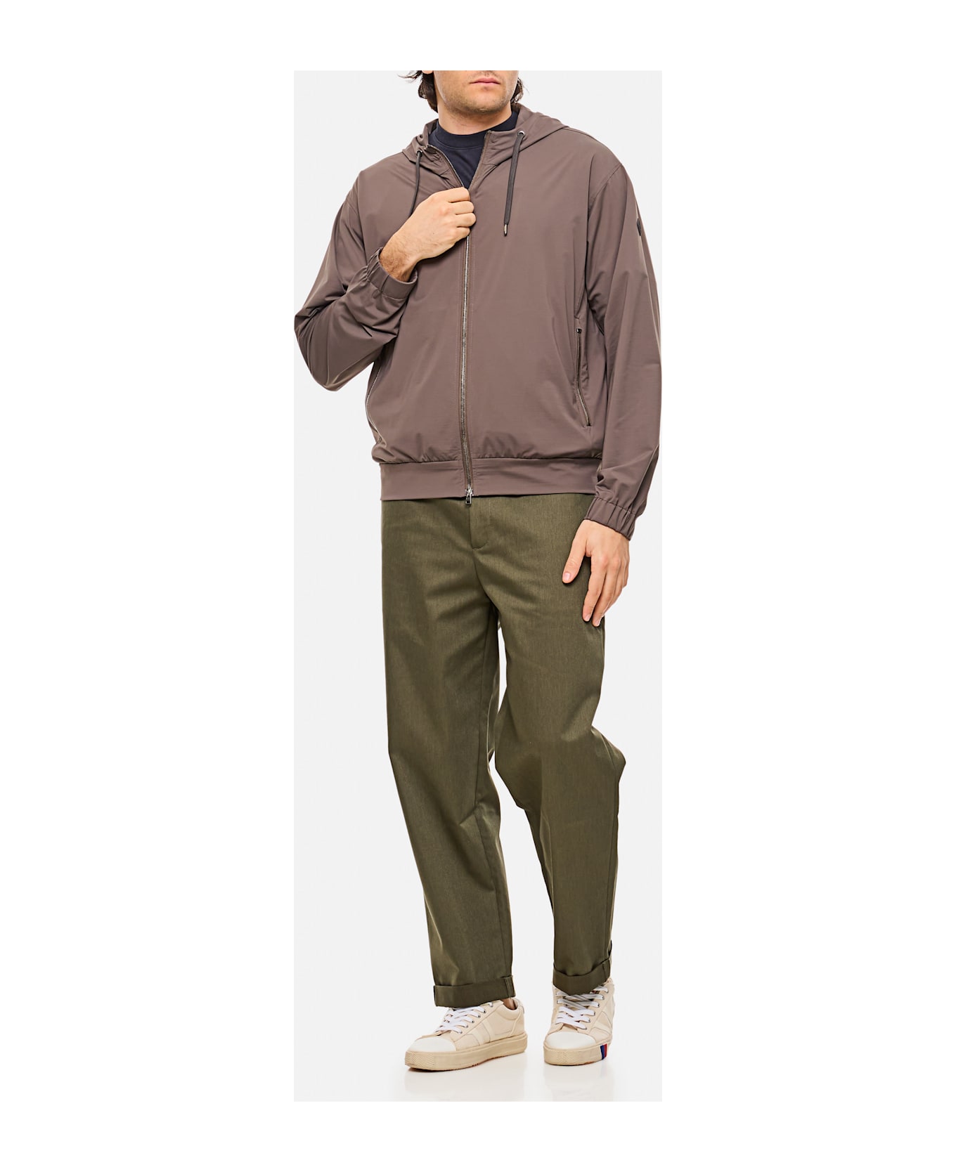 Herno Hooded Sweatshirt With Zip - Brown