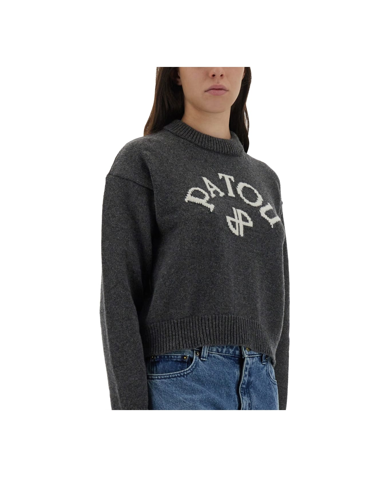 Patou Jersey With Logo And Monogram "jp" - GREY