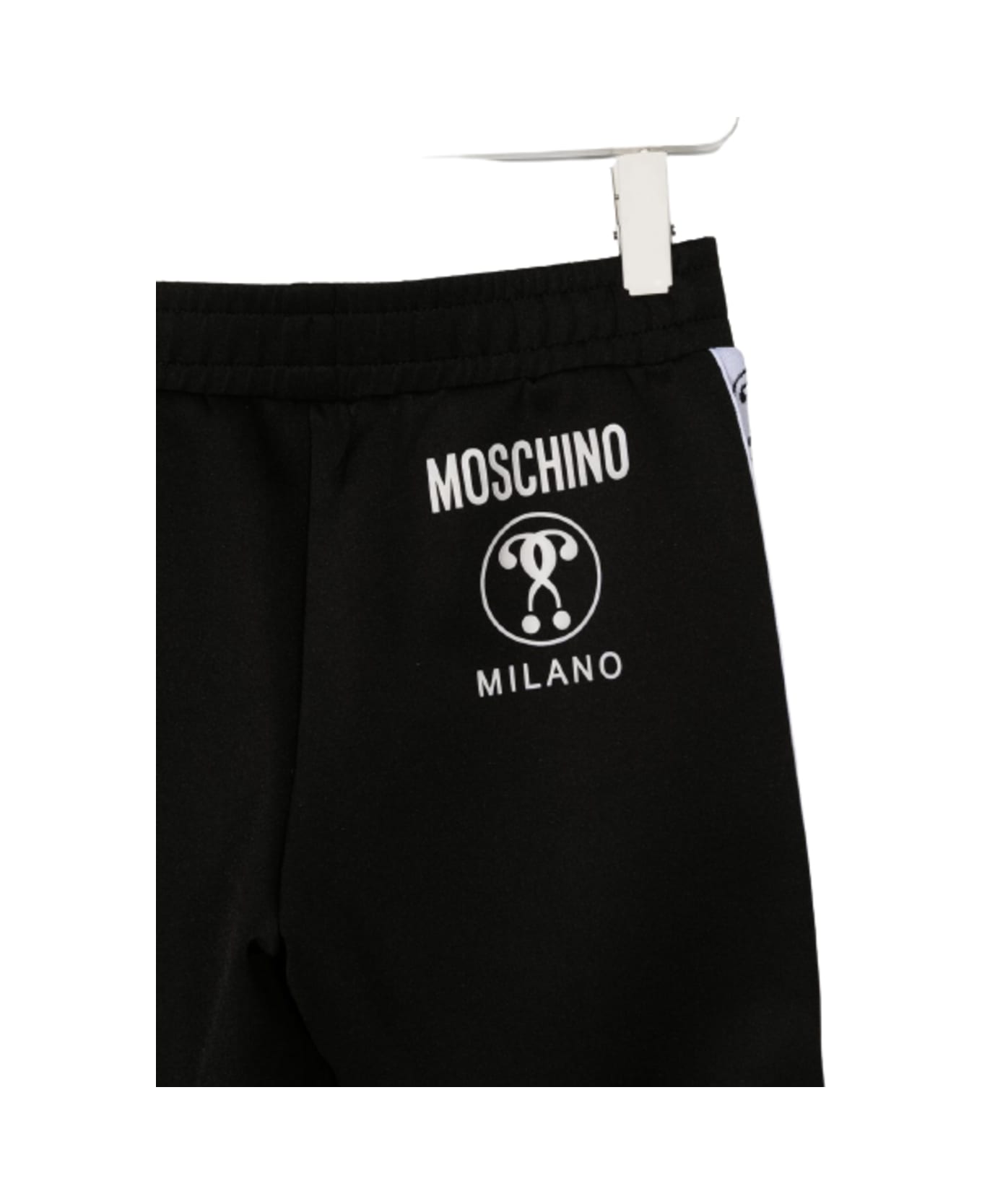 Moschino Black Suit In Polyester And Logo Finish - Black