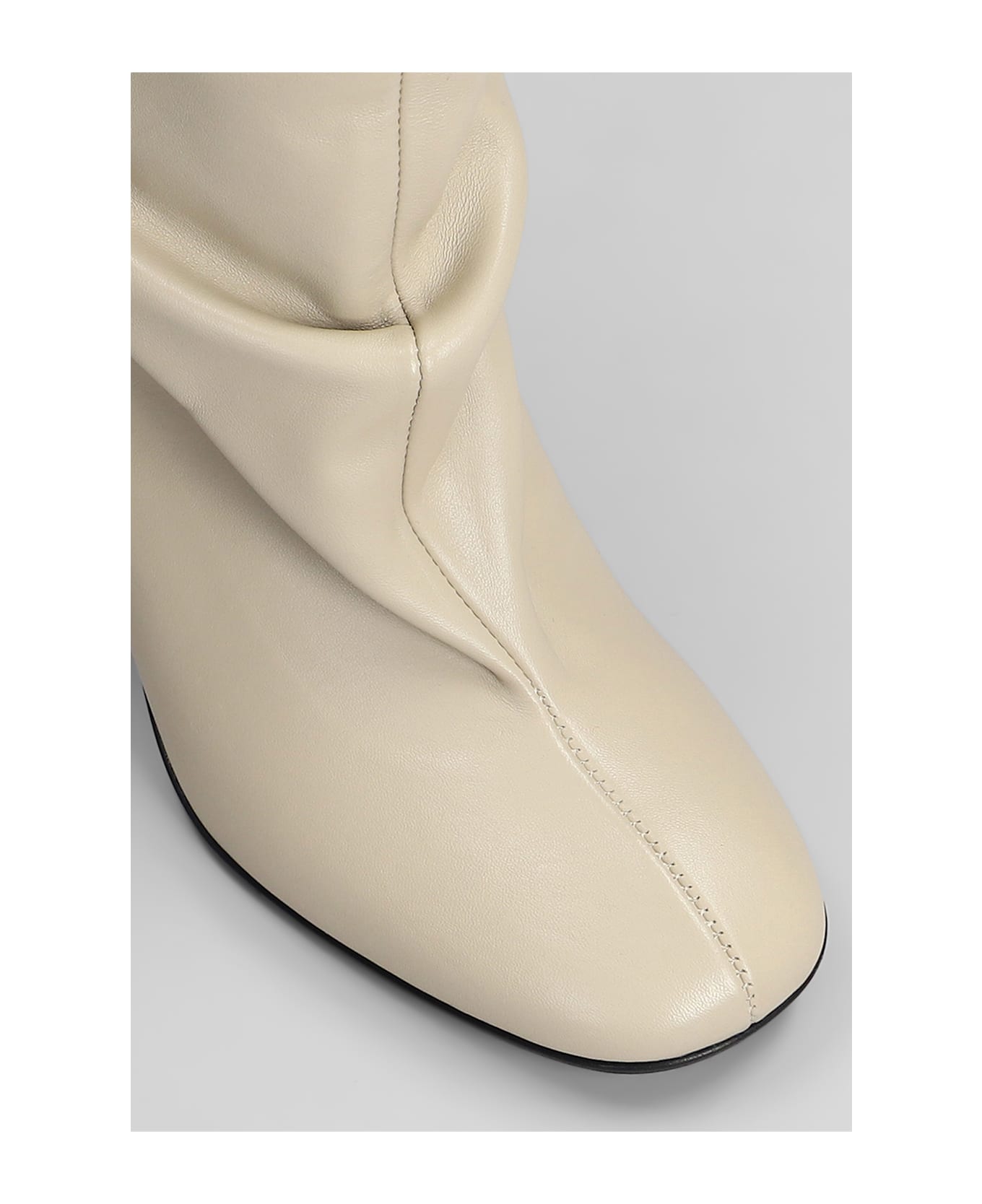 Strategia High Heels Ankle Boots In Beige Leather - beige
