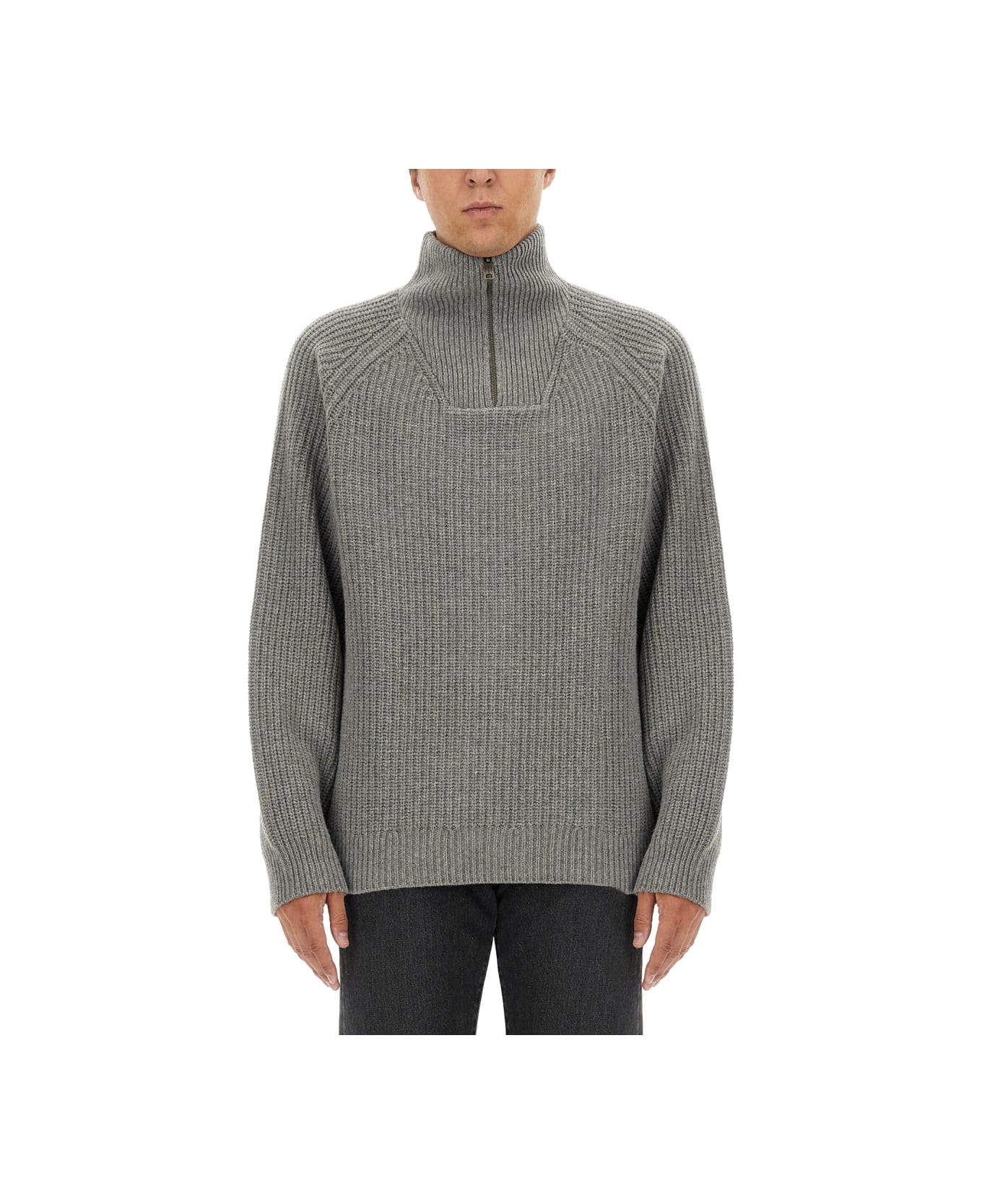 Carhartt Shirt With Zip. - GREY