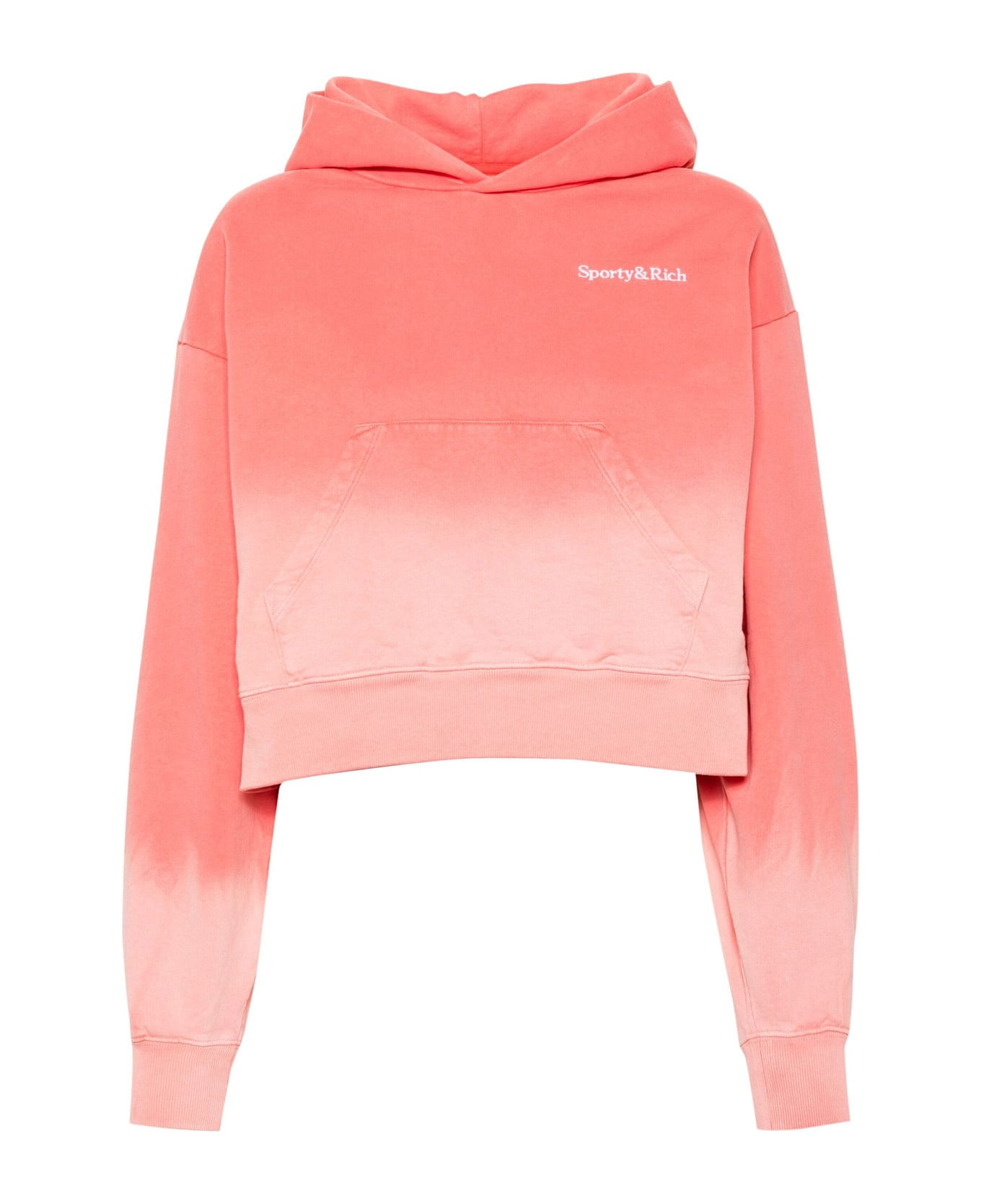Sporty 
Rich Serif Logo Embroidered - Dip Dye Pink