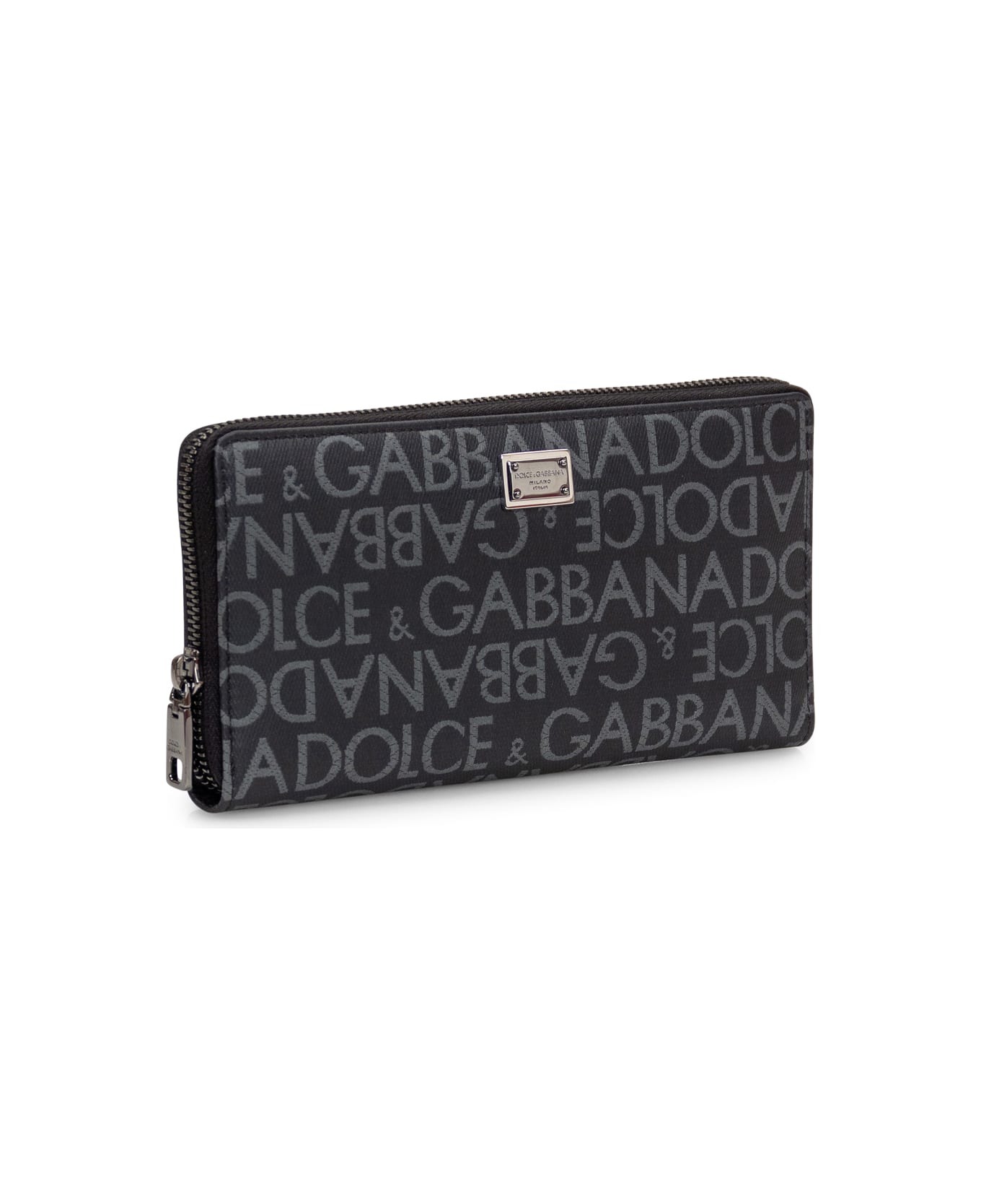 Dolce & Gabbana All-over Monogrammed Wallet - Black / Grey 財布