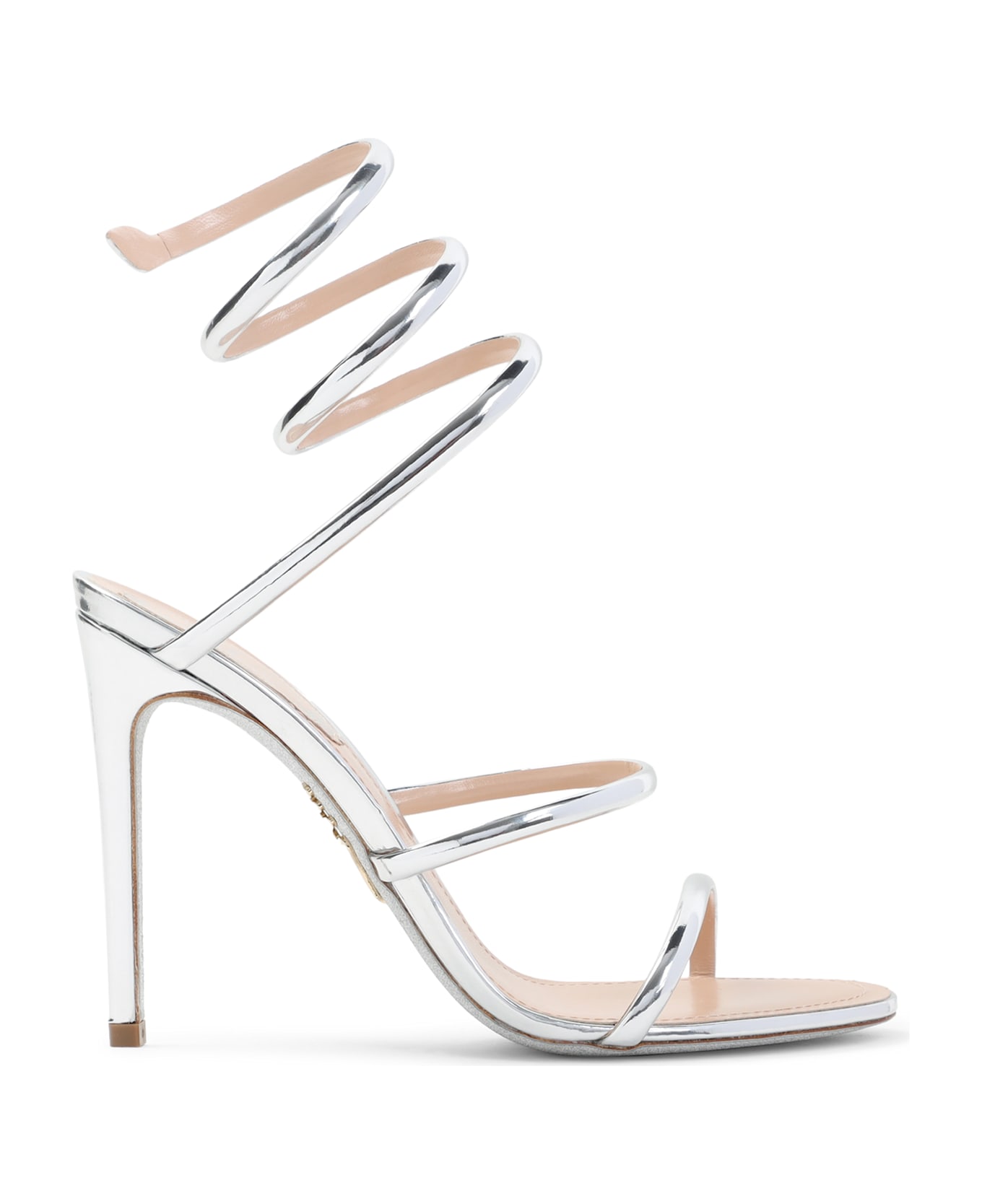 René Caovilla Mirror Snake Sandals - Silver Mirror