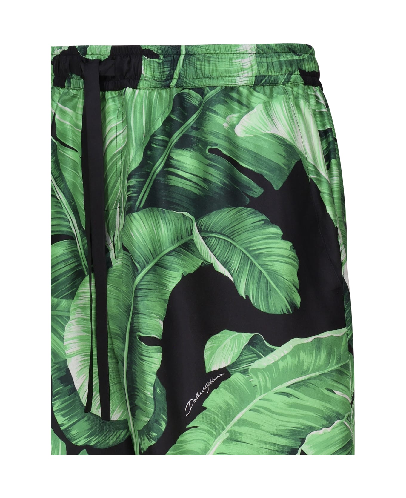 Dolce & Gabbana Shorts With Silk Print - Green