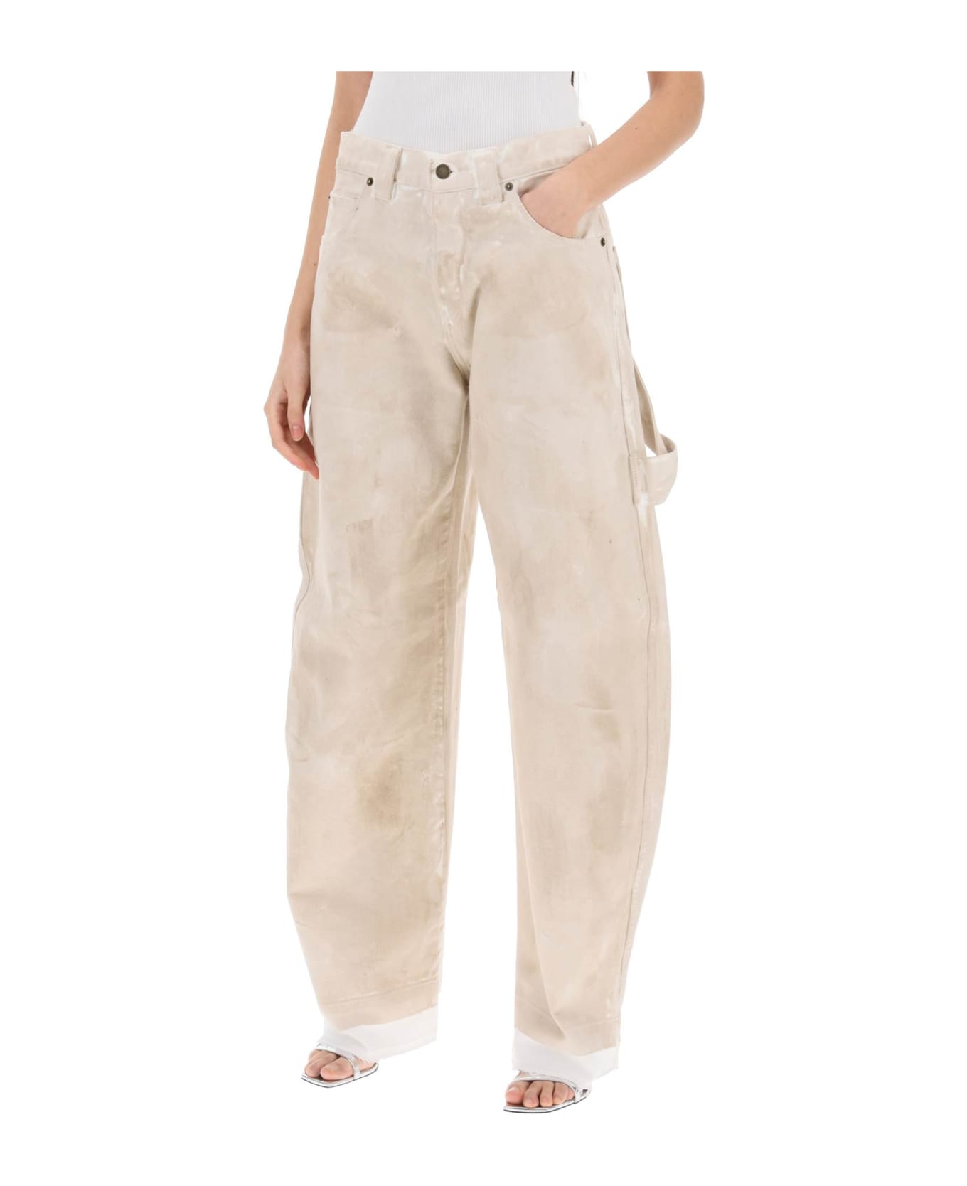 DARKPARK Audrey Marble-effect Cargo Jeans - Washed Desert