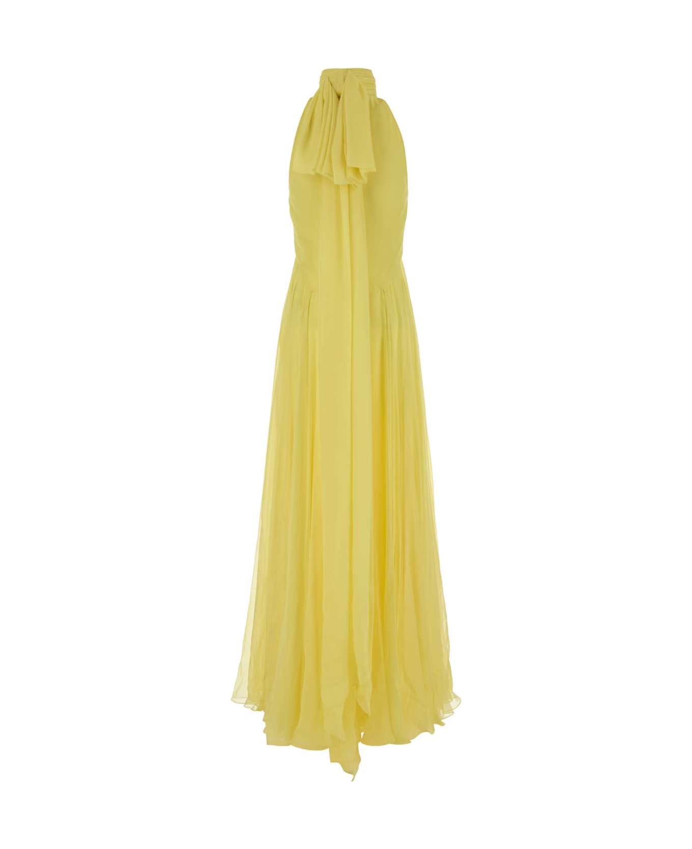 Givenchy Yellow Chiffon Long Dress - ACIDYELLOW