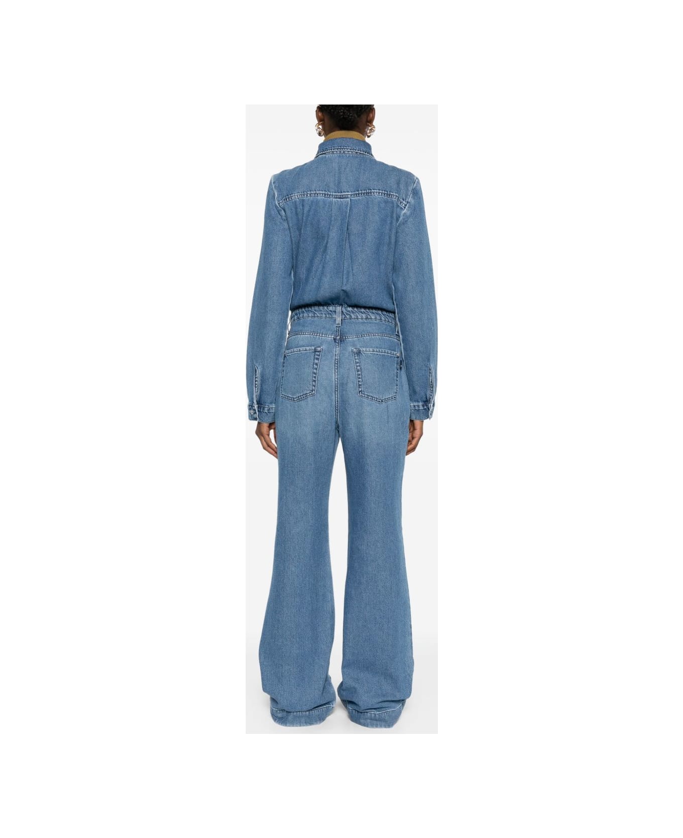 7 For All Mankind Hilo Denim Jumpsuit - Clear Blue