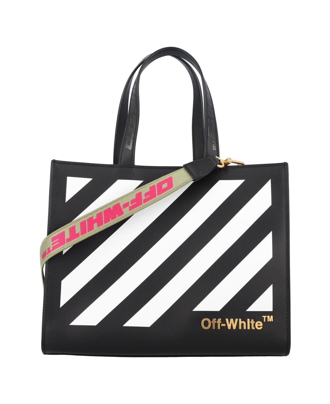 Off-White Diag Hybrid Shop 28 Strapped Tote Bag - Black