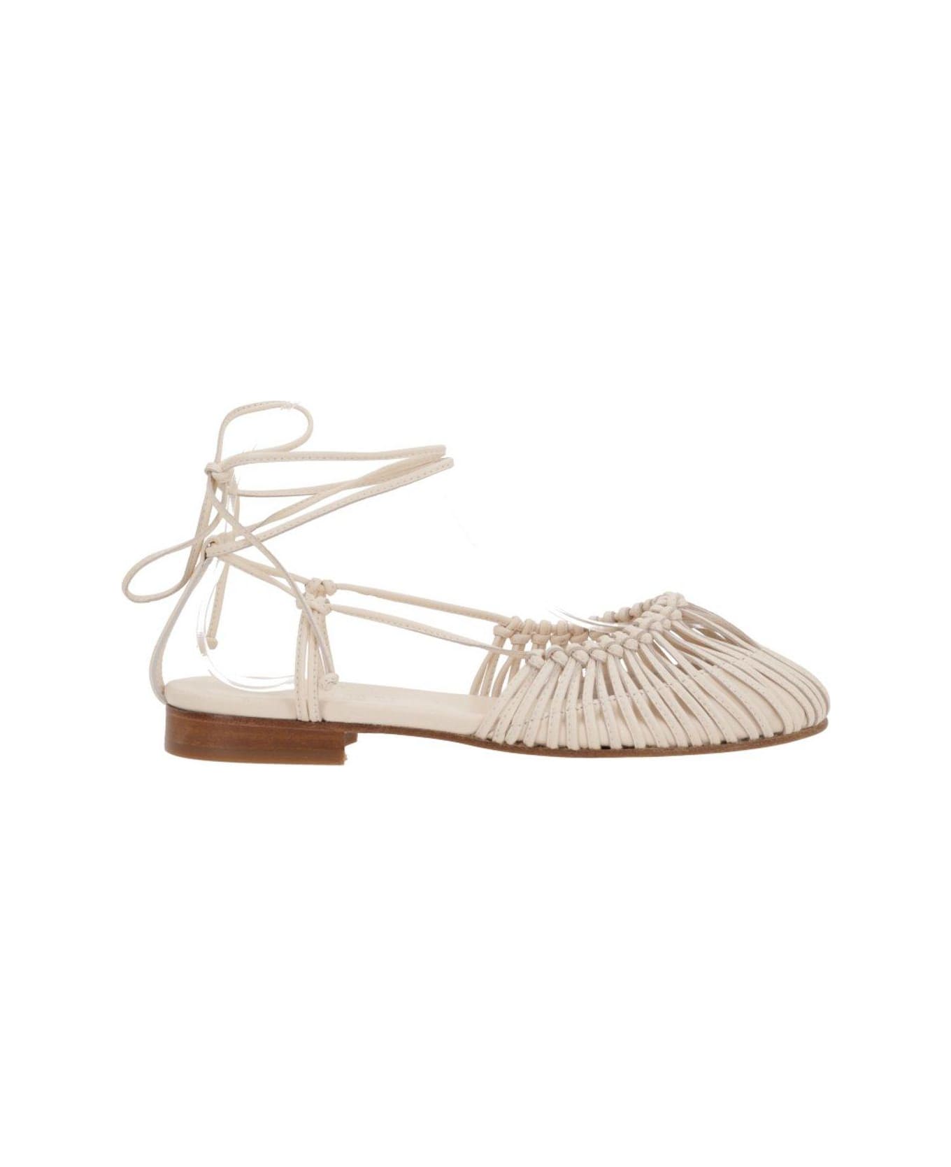 Hereu Mantera Cage Flat Sandals - Ivory