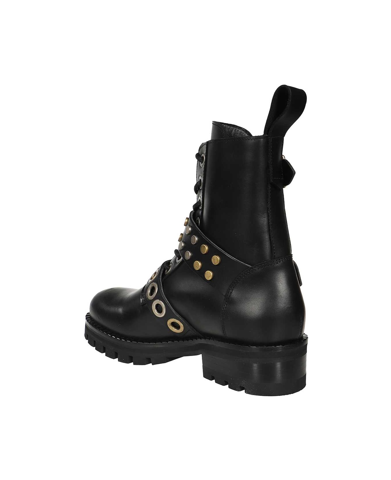 Vivienne Westwood Leather Combat Boots - black