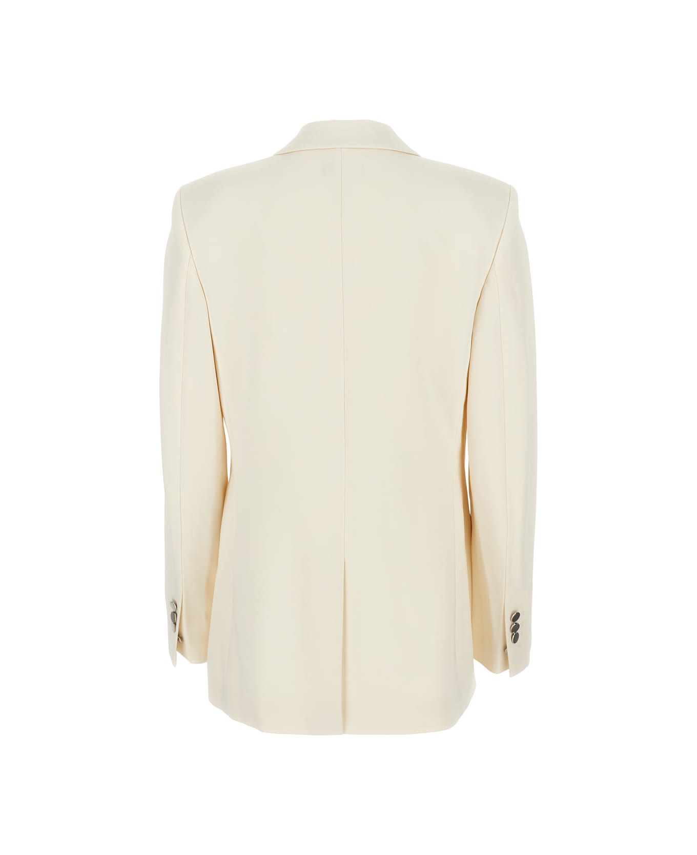 Theory Ivory White Single-breasted Blazer With Classic Lapels In Technical Fabric Woman - White