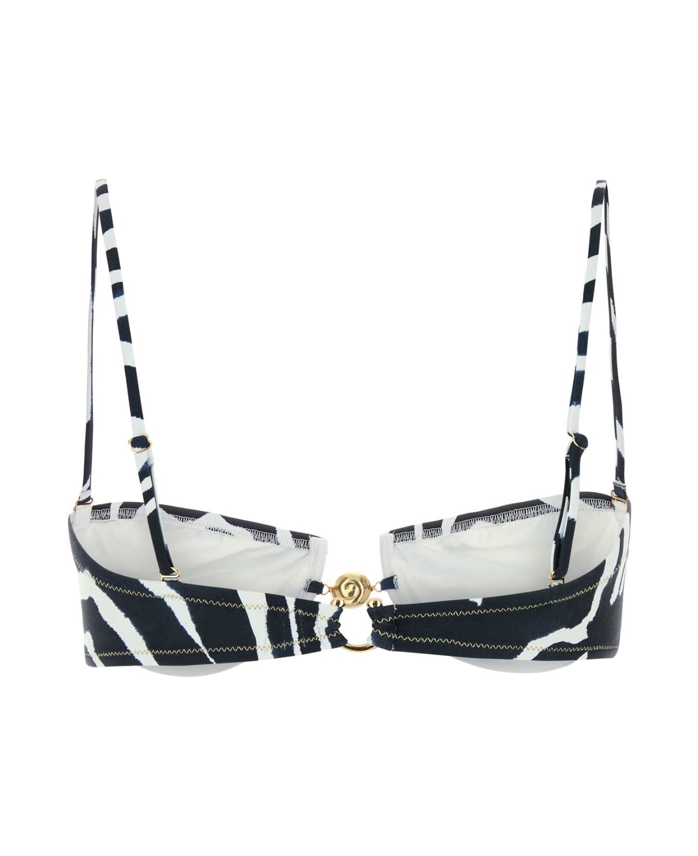 Reina Olga Printed Stretch Nylon Hommond Bikini Top - BLUEZEBRA