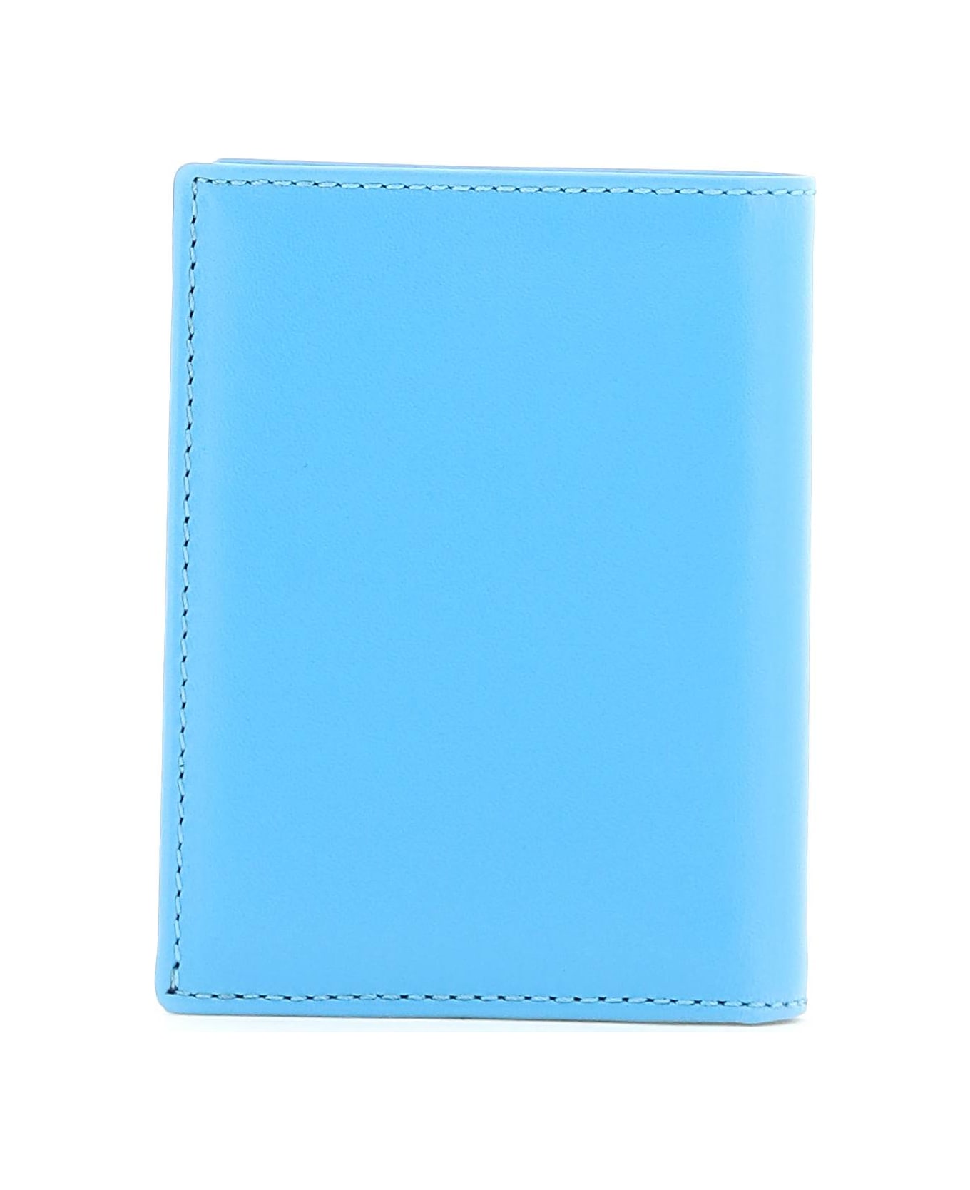 Comme des Garçons Wallet Leather Small Bi-fold Wallet - Blue Blue