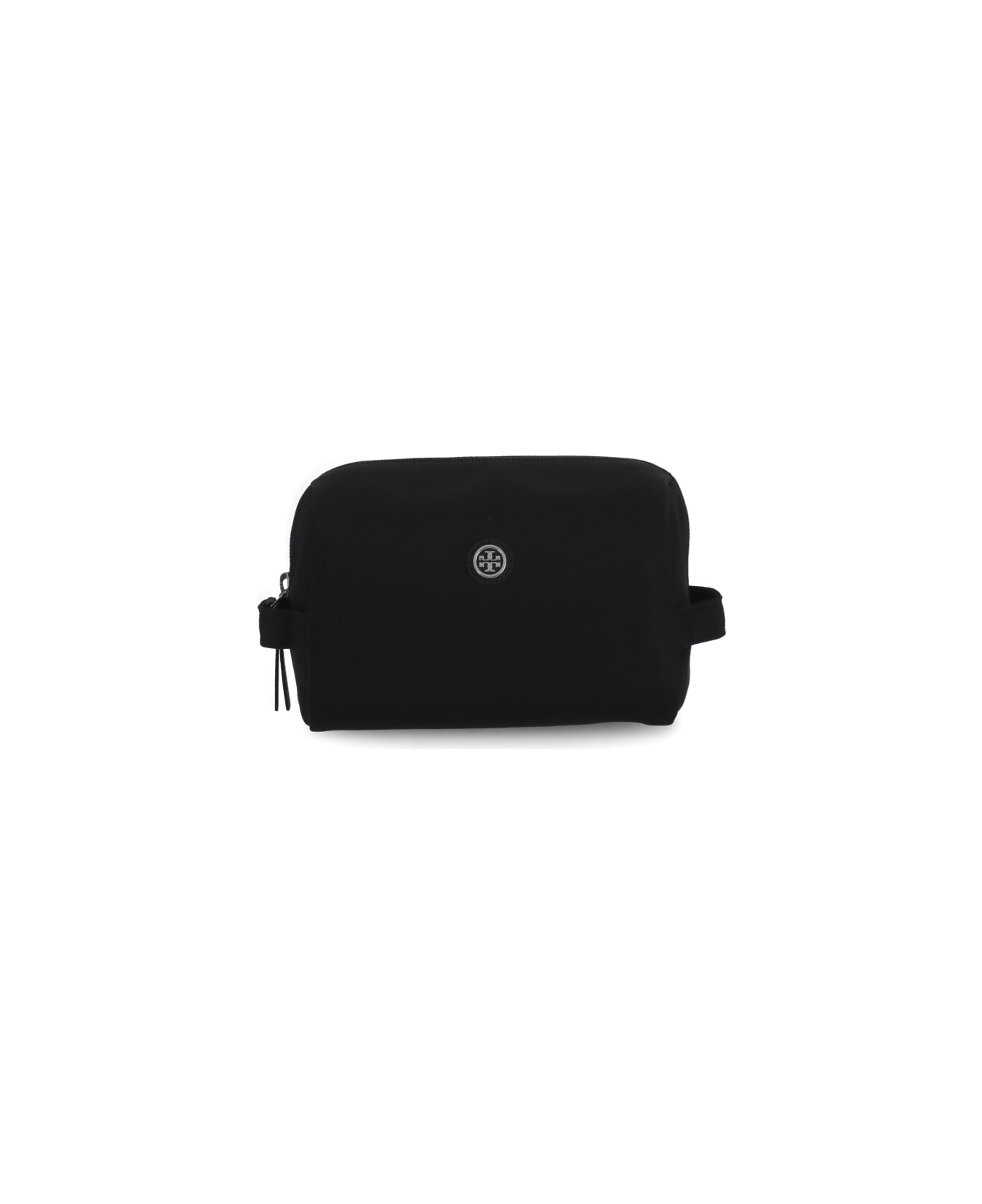Tory Burch Logo Plaque Large Cosmetic Bag - Black クラッチバッグ