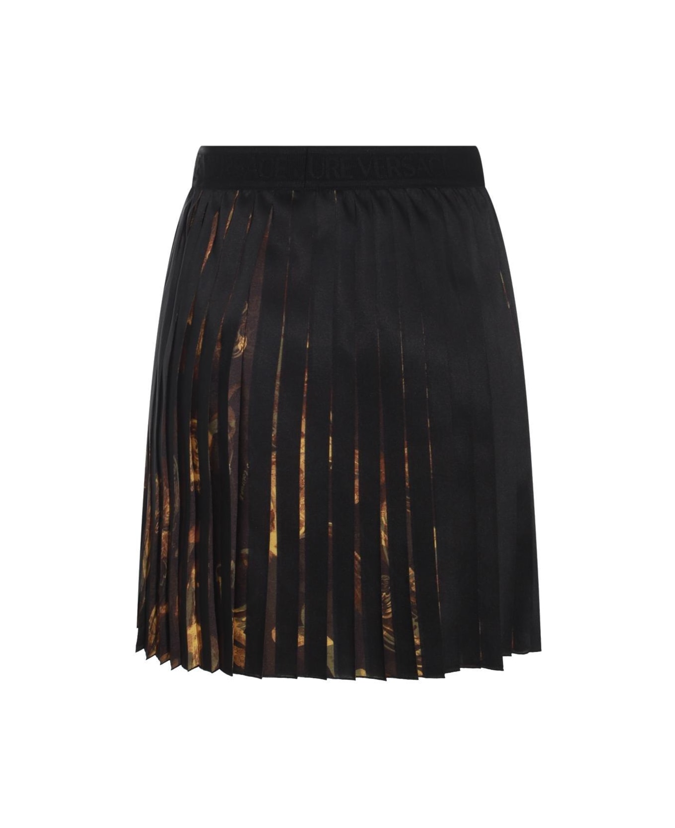 Versace Jeans Couture Elasticated Waistband Pleated Skirt - Black