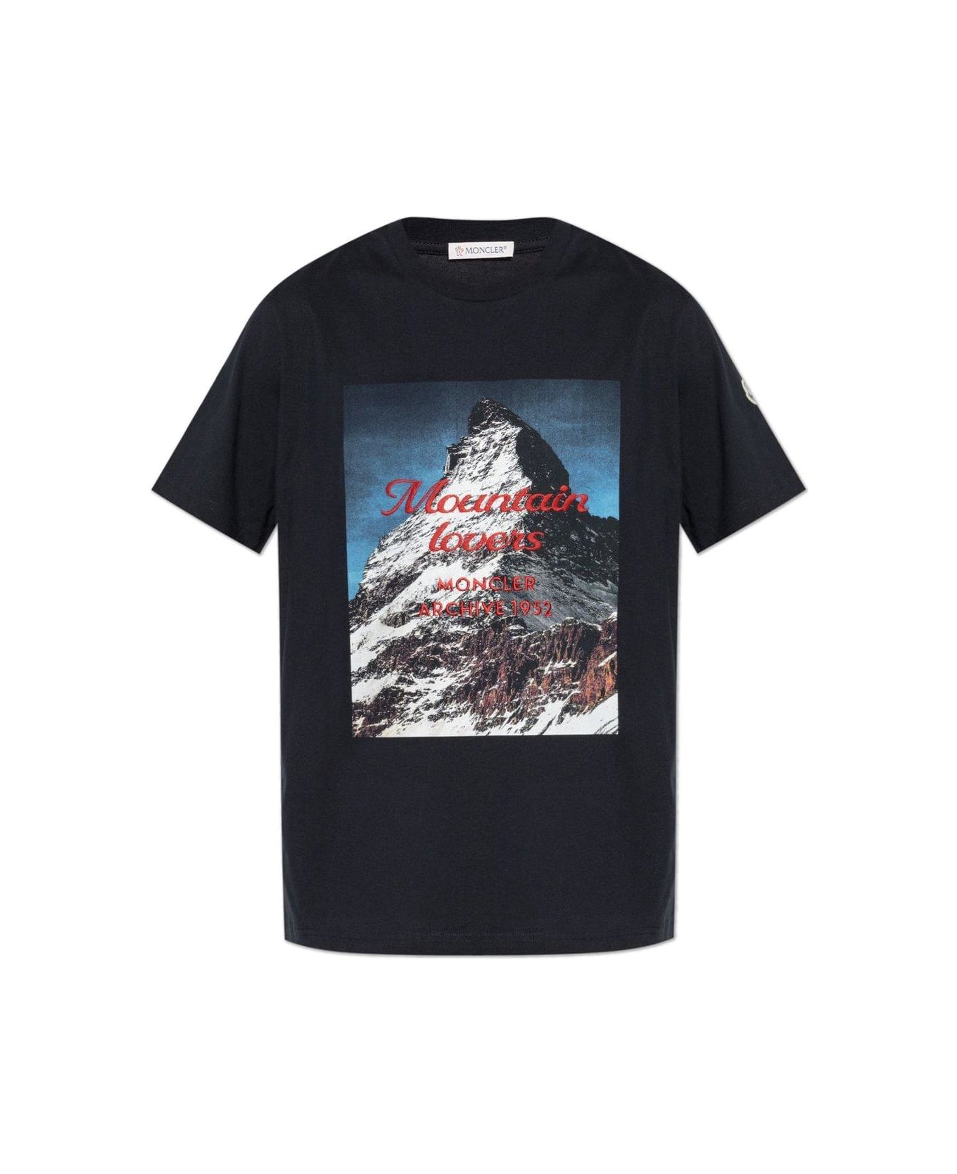 Moncler Mountain Motif T-shirt - Blue