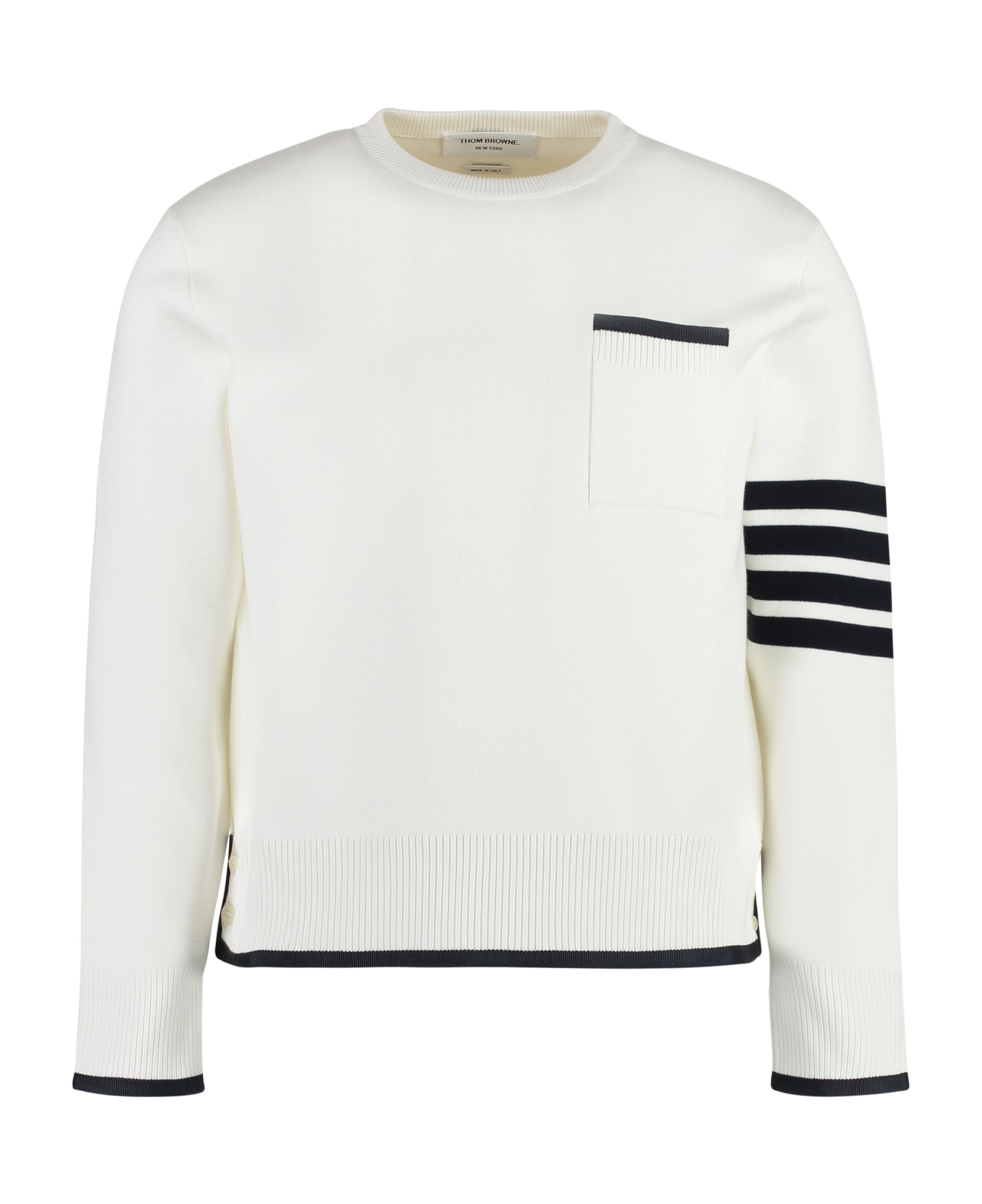 Thom Browne Cotton Crew-neck Sweater - White ニットウェア