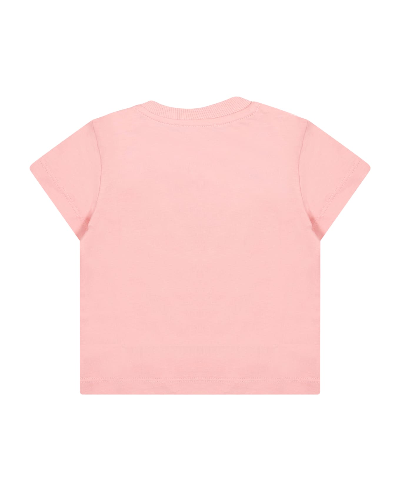 Moschino Pink T-shirt For Baby Girl With Teddy Bear And Duck - Pink