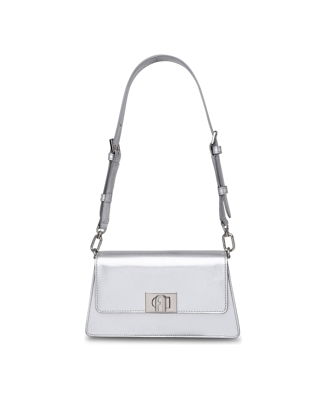 Furla Zoe Mini Crossbody Bag In Silver Leather - Silver