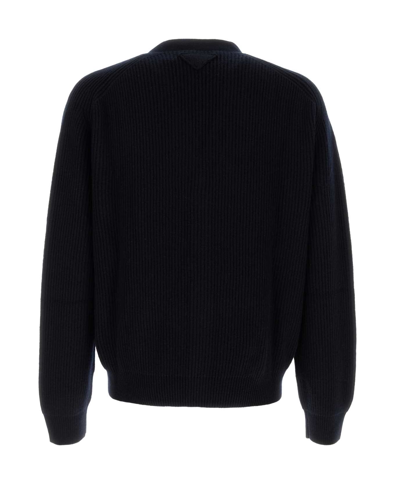 Prada Dark Blue Cashmere Cardigan - BLEU