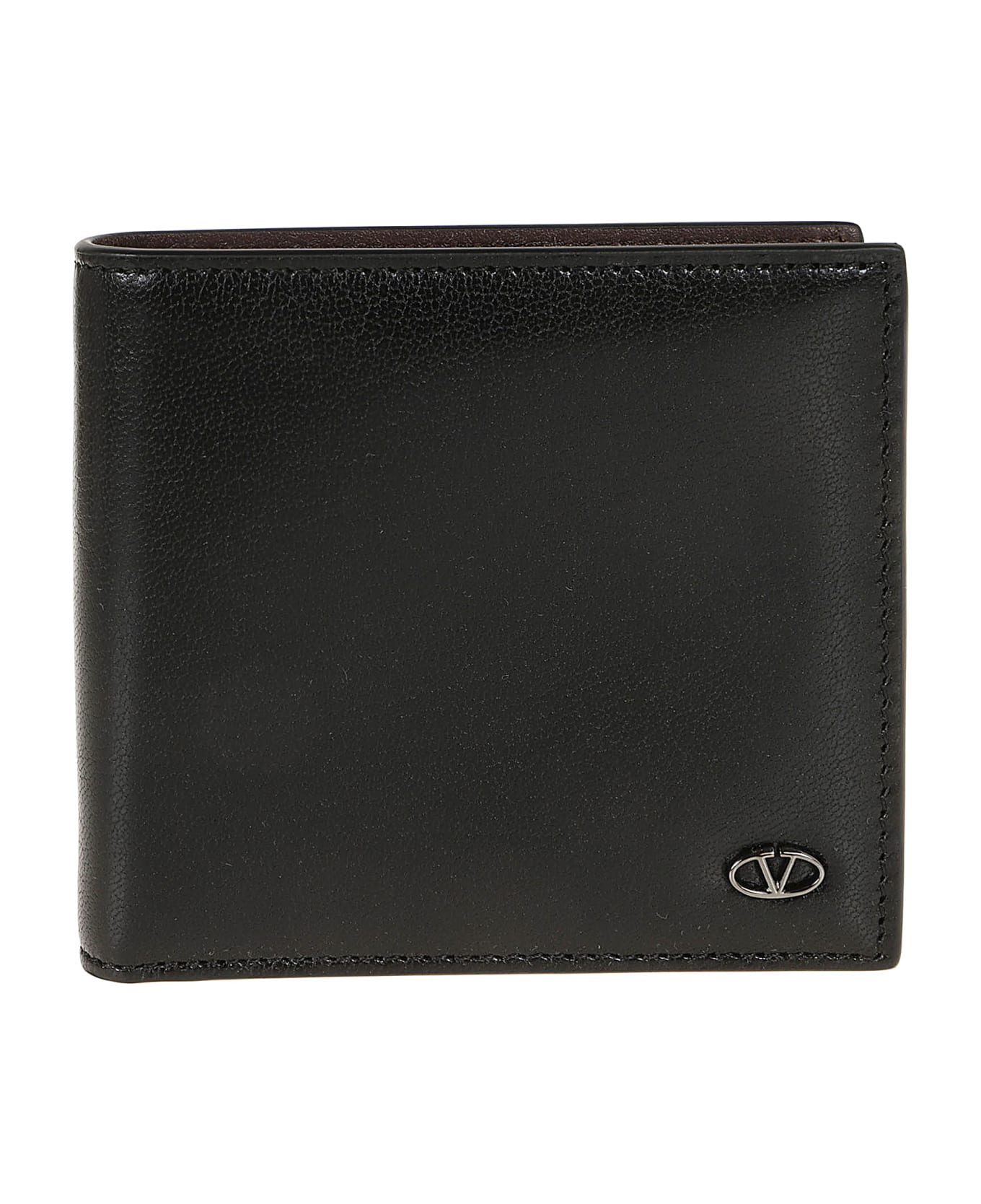 Valentino Garavani Billfold Wallet Only Card Vlogo The Bold Edition - E Nero Cacao