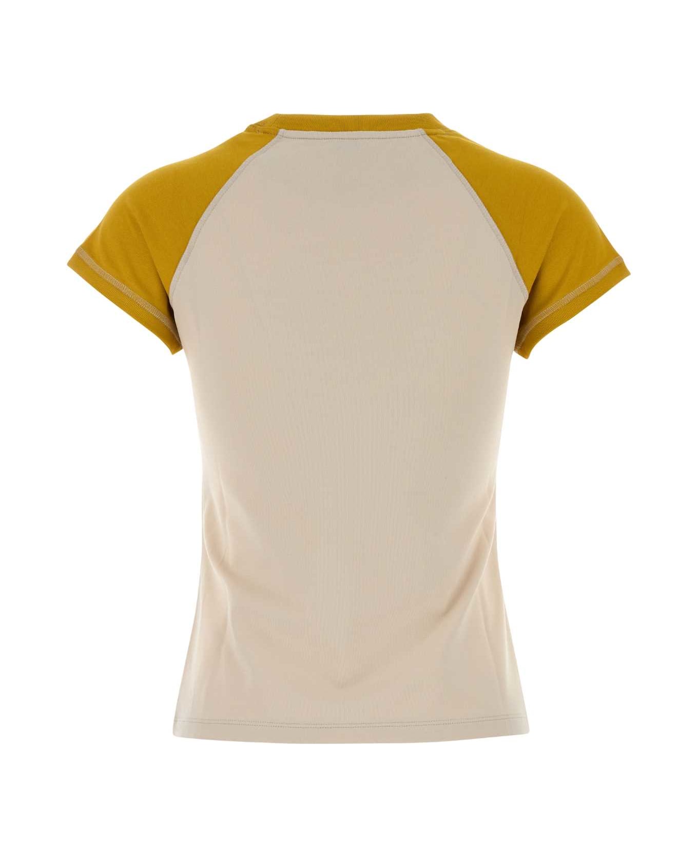 Loewe Sand Stretch Cotton Blend T-shirt - MUSTARD/BRONZE