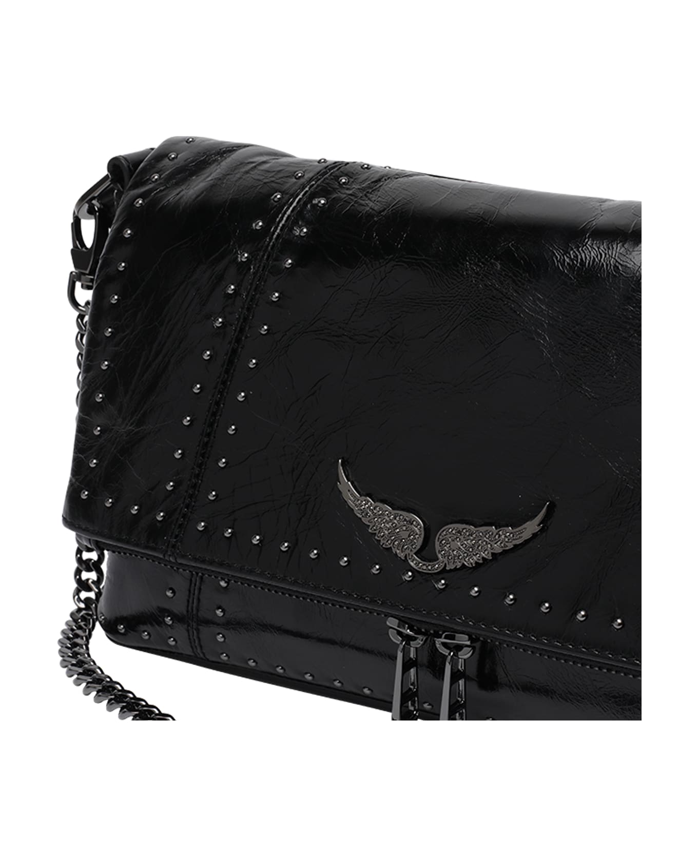 Zadig & Voltaire Rocky Vintage Studs Crossbody Bag - Black