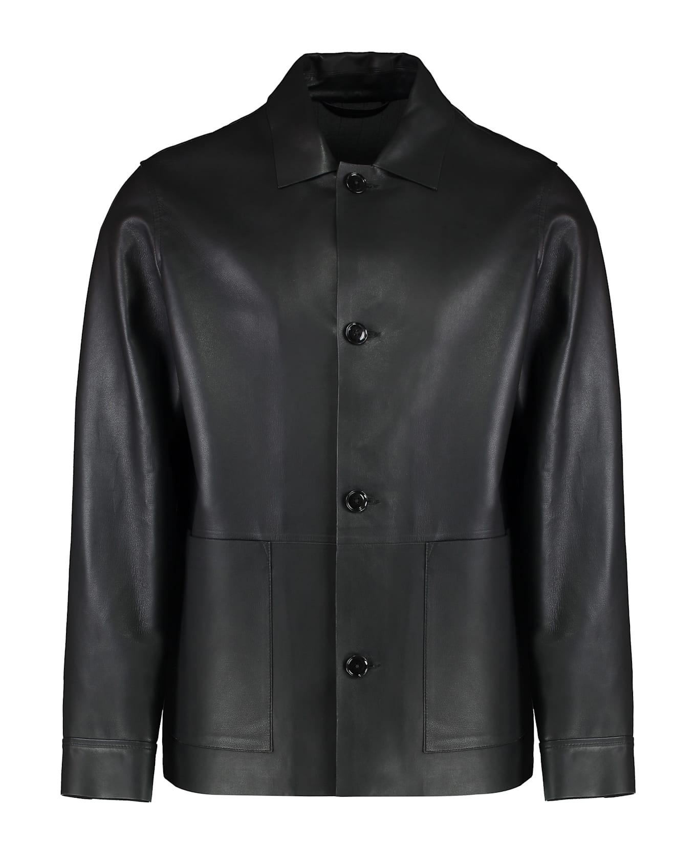 Hugo Boss Leather Jacket - black