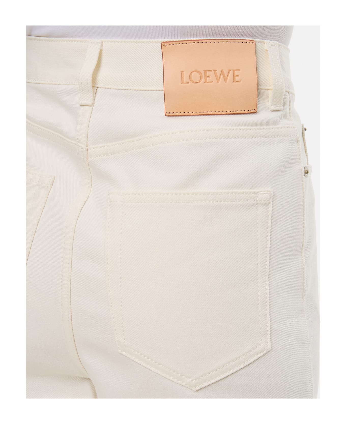 Loewe High Waisted Jeans - White ボトムス