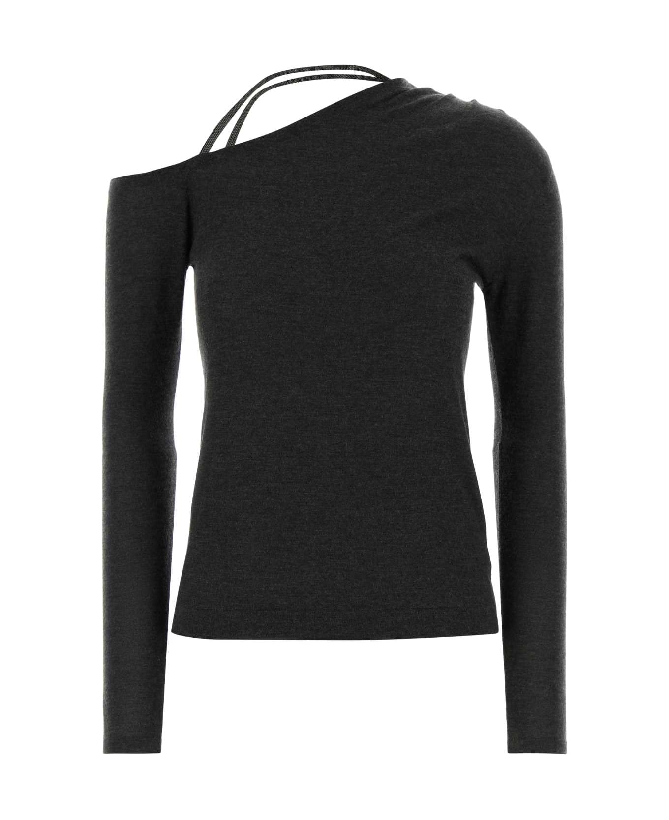 Brunello Cucinelli Graphite Cashmere Blend Sweater - C055