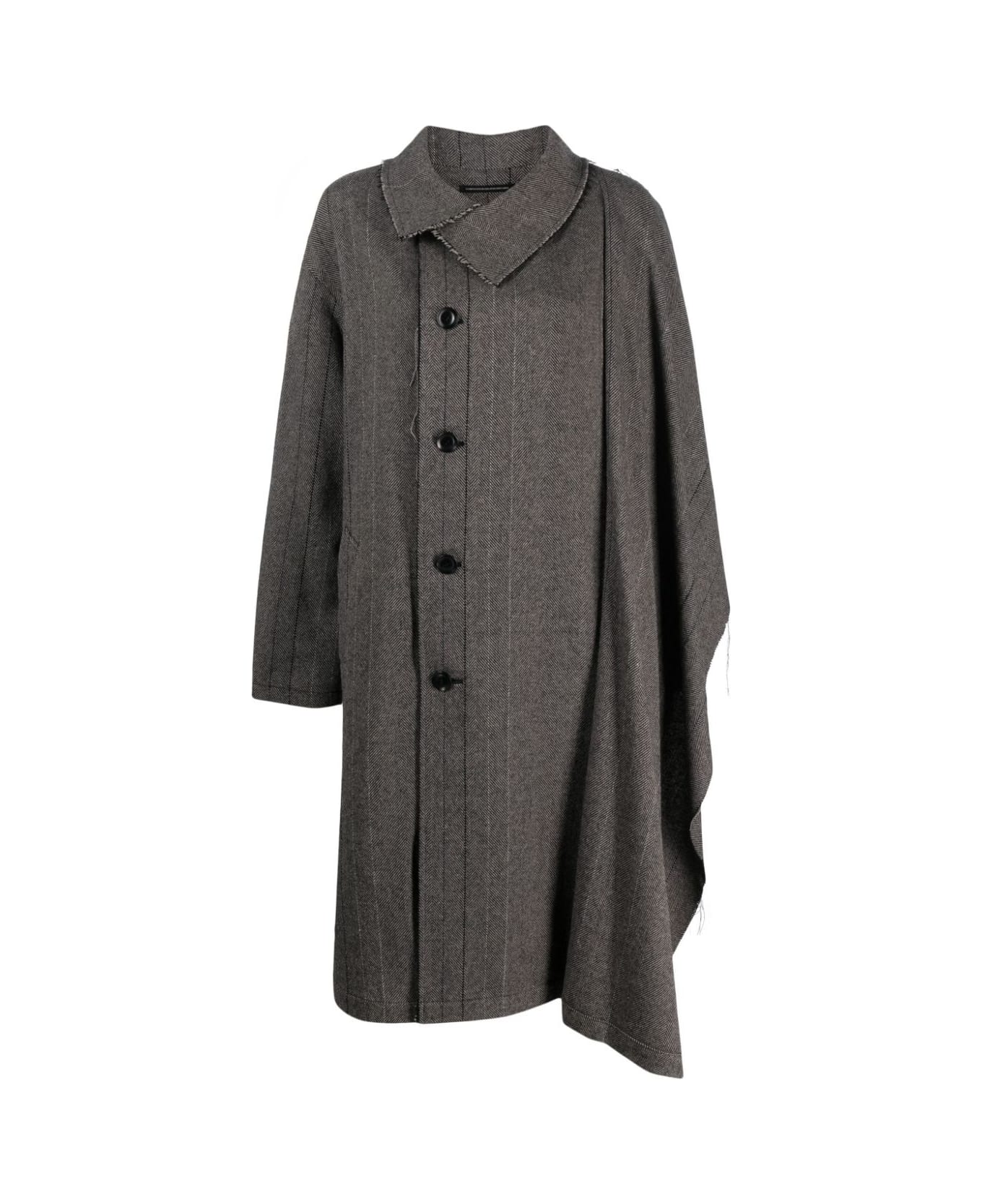 Y's Left Front Plush Coat - Grey