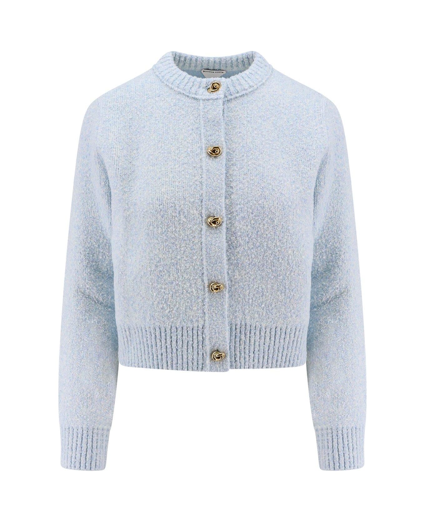 Bottega Veneta Wool Bouclé Cardigan - Blue