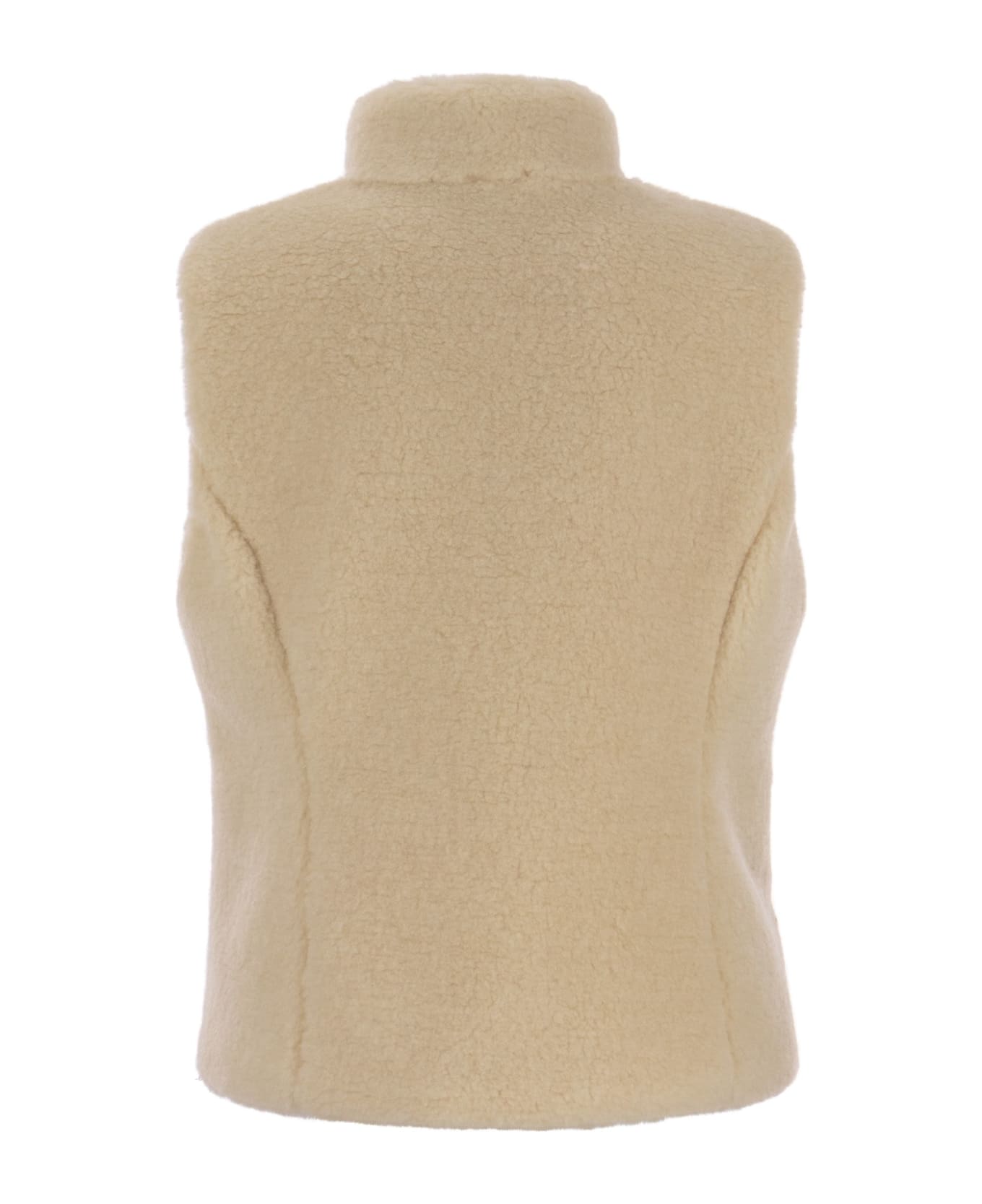 Fay Reversible Shearling Effect Vest - Cream