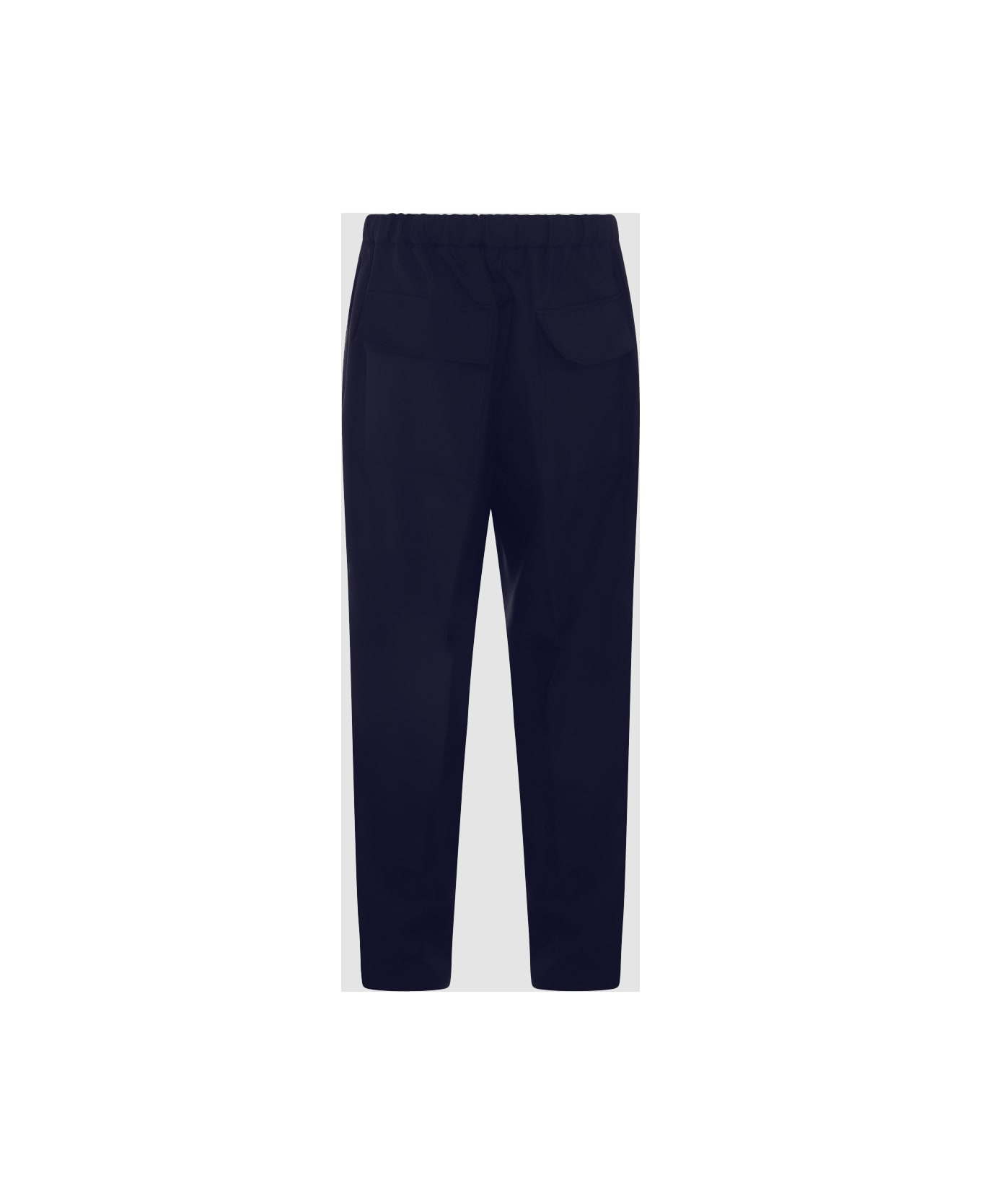 Jil Sander Navy Blue Cotton Trousers - Blue ボトムス
