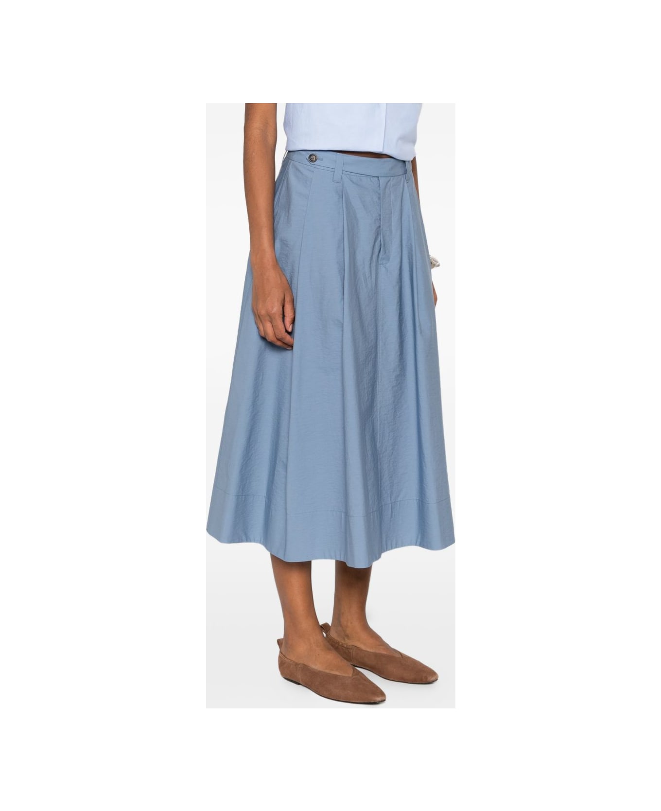 Brunello Cucinelli Cotton Long Skirt - Blue