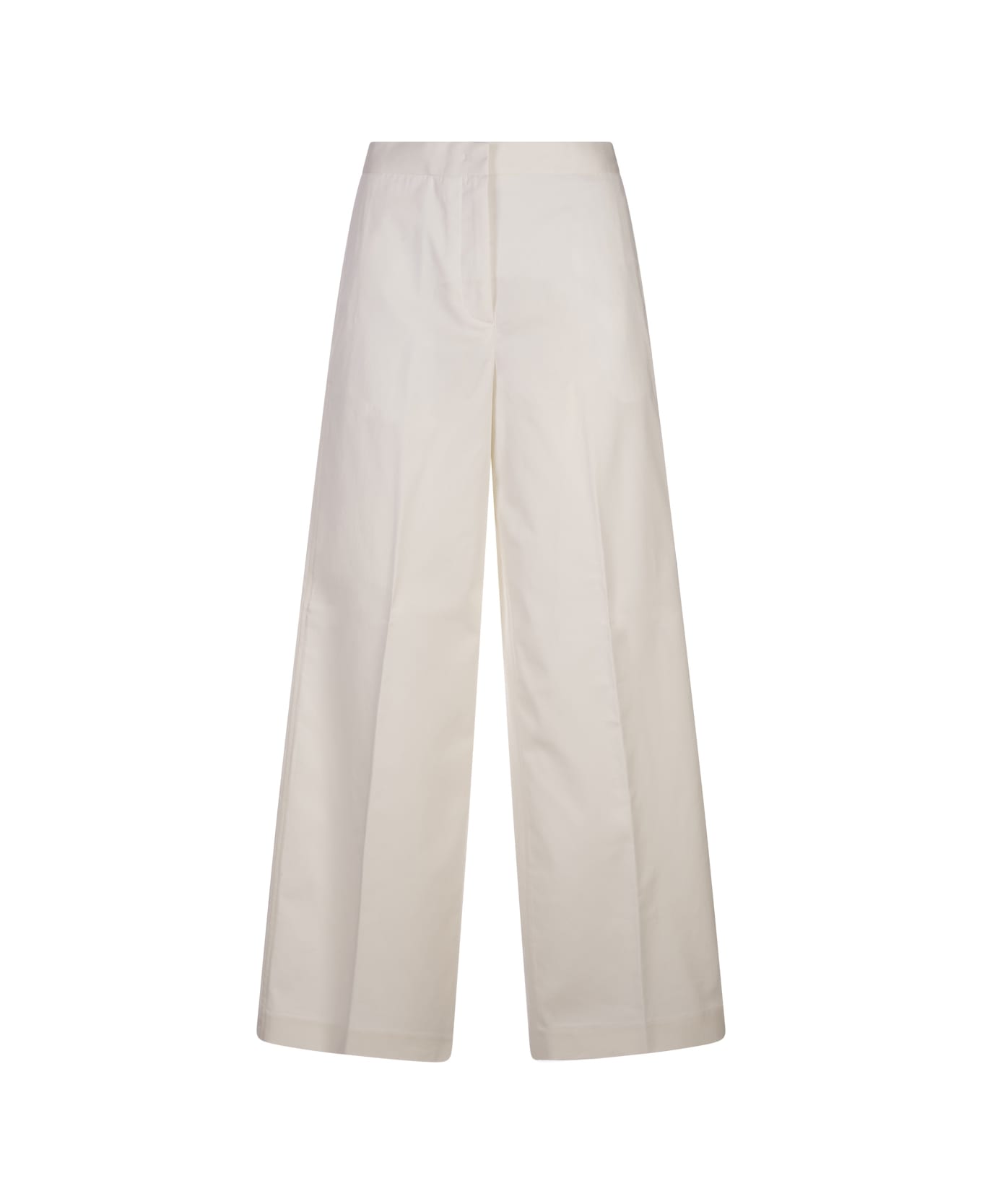 Fabiana Filippi Wide White Gabardine Trousers - White