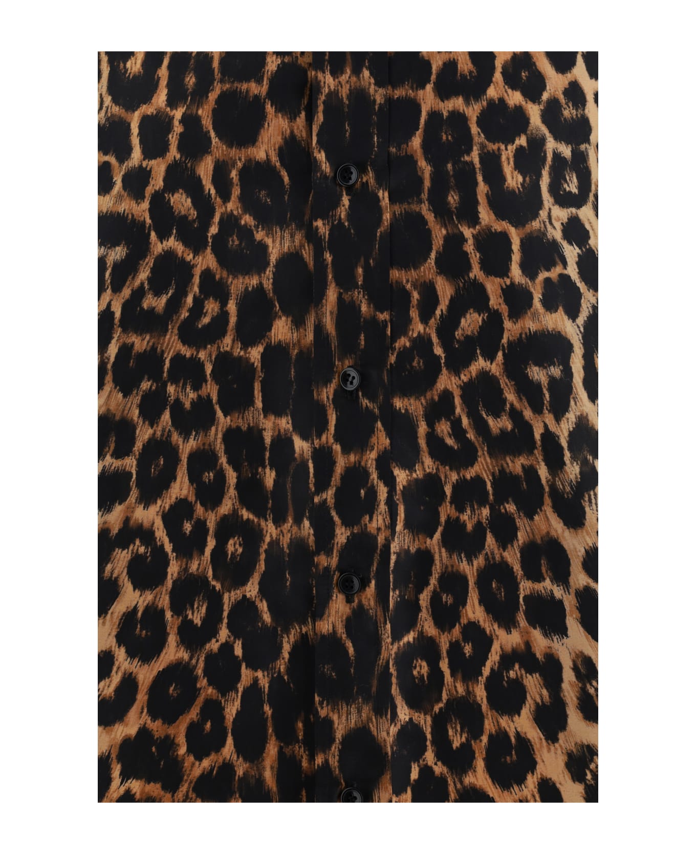 Saint Laurent Leopard Print Taffeta Shirt - Fauve