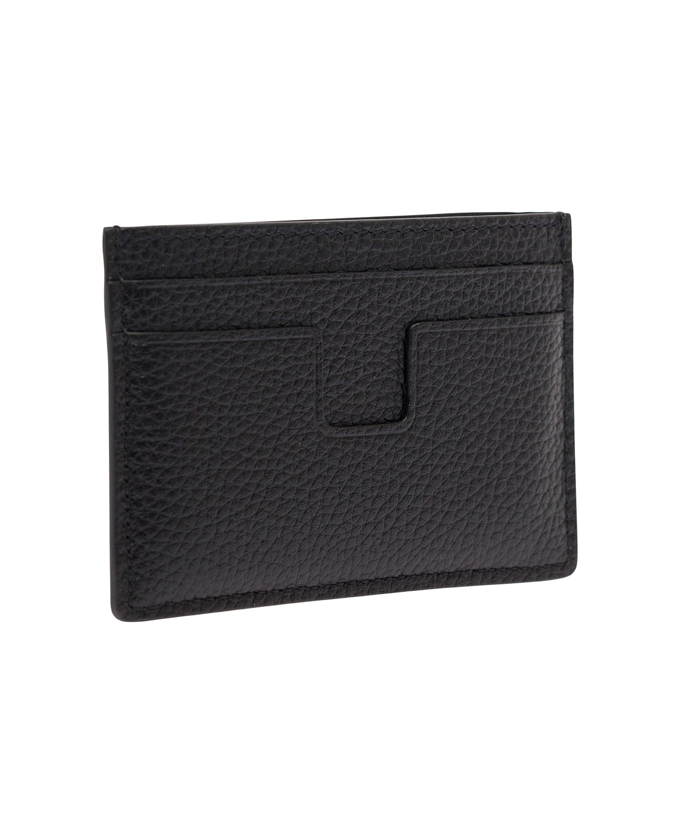 Tom Ford Logo Printed Classic Credit Card Holder - Black