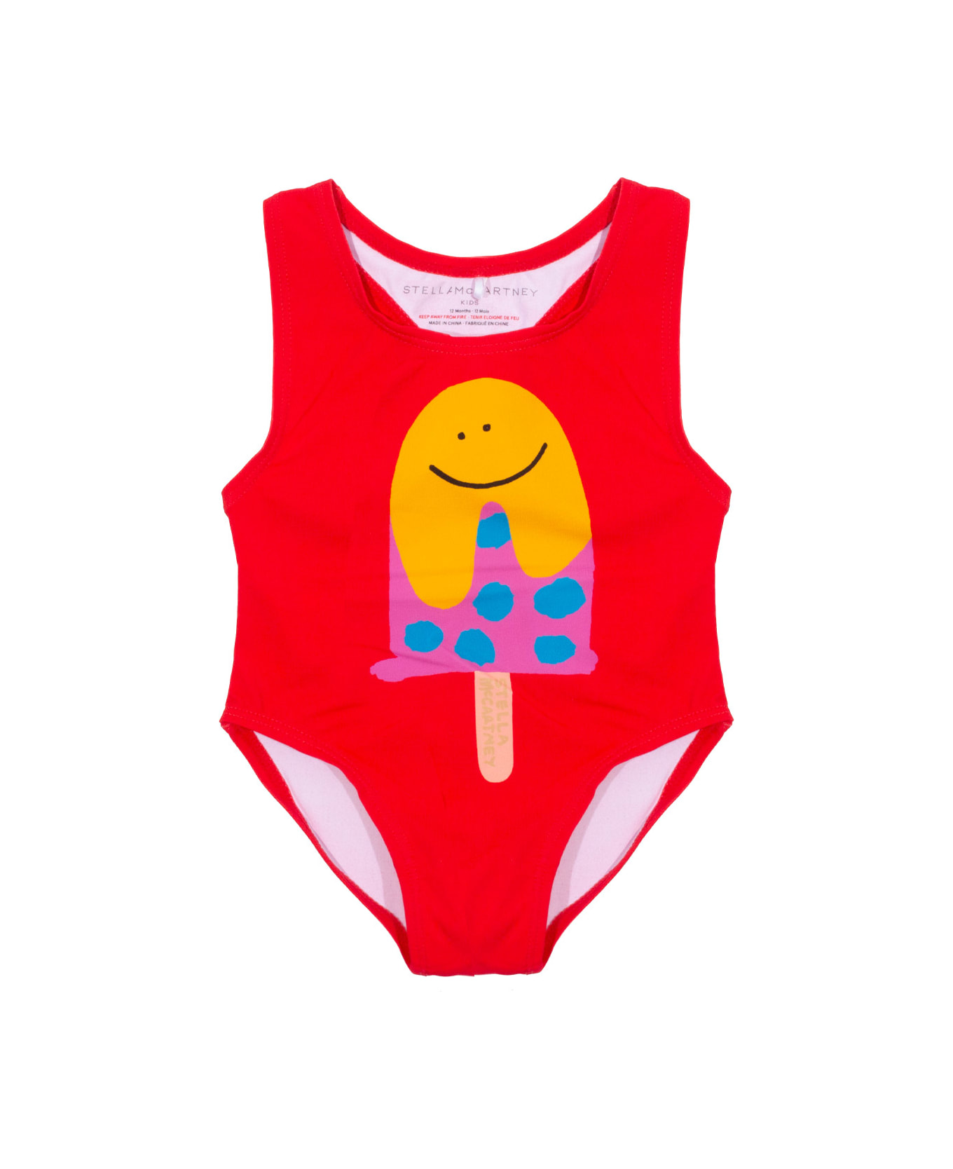 Stella McCartney Kids One Piece Swimsuit In Nylon - Red