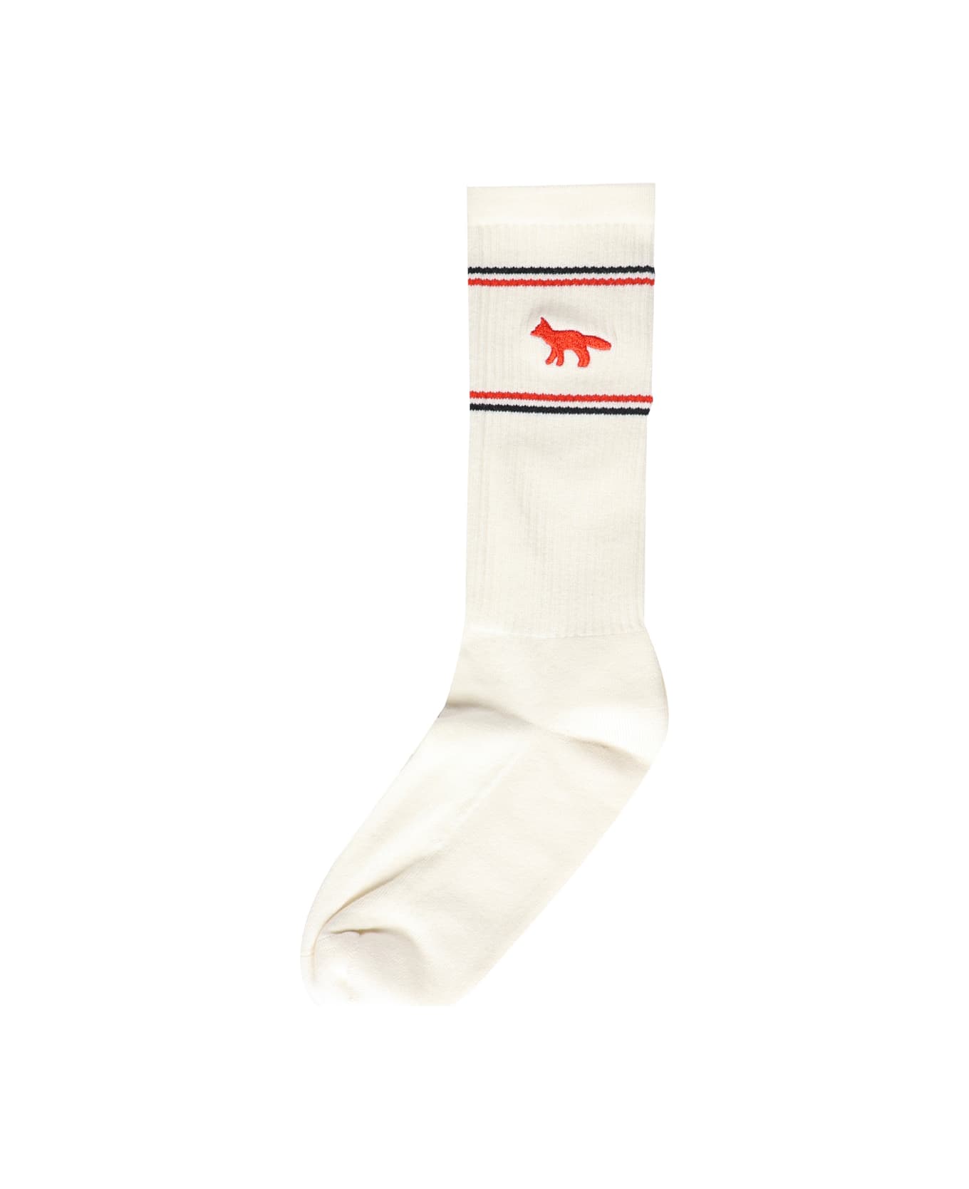 Autry Jacquard Socks With Striped Logo - White 靴下