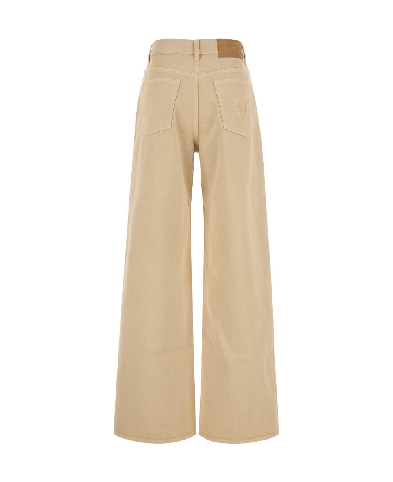 Blazé Milano Beige Denim Nariida Wide-leg Jeans - Almond