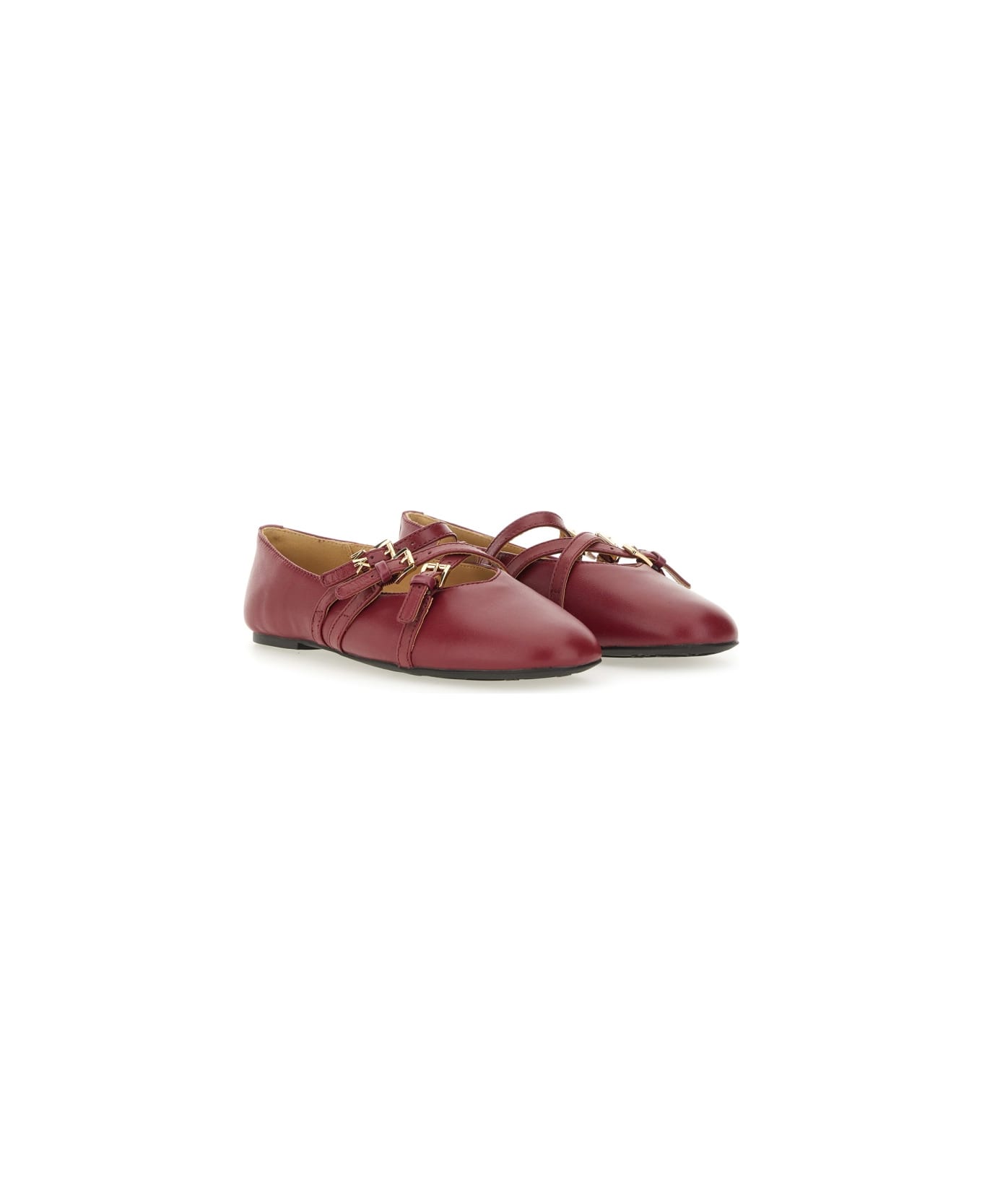 Michael Kors "indy Flex" Leather Ballerina - BORDEAUX