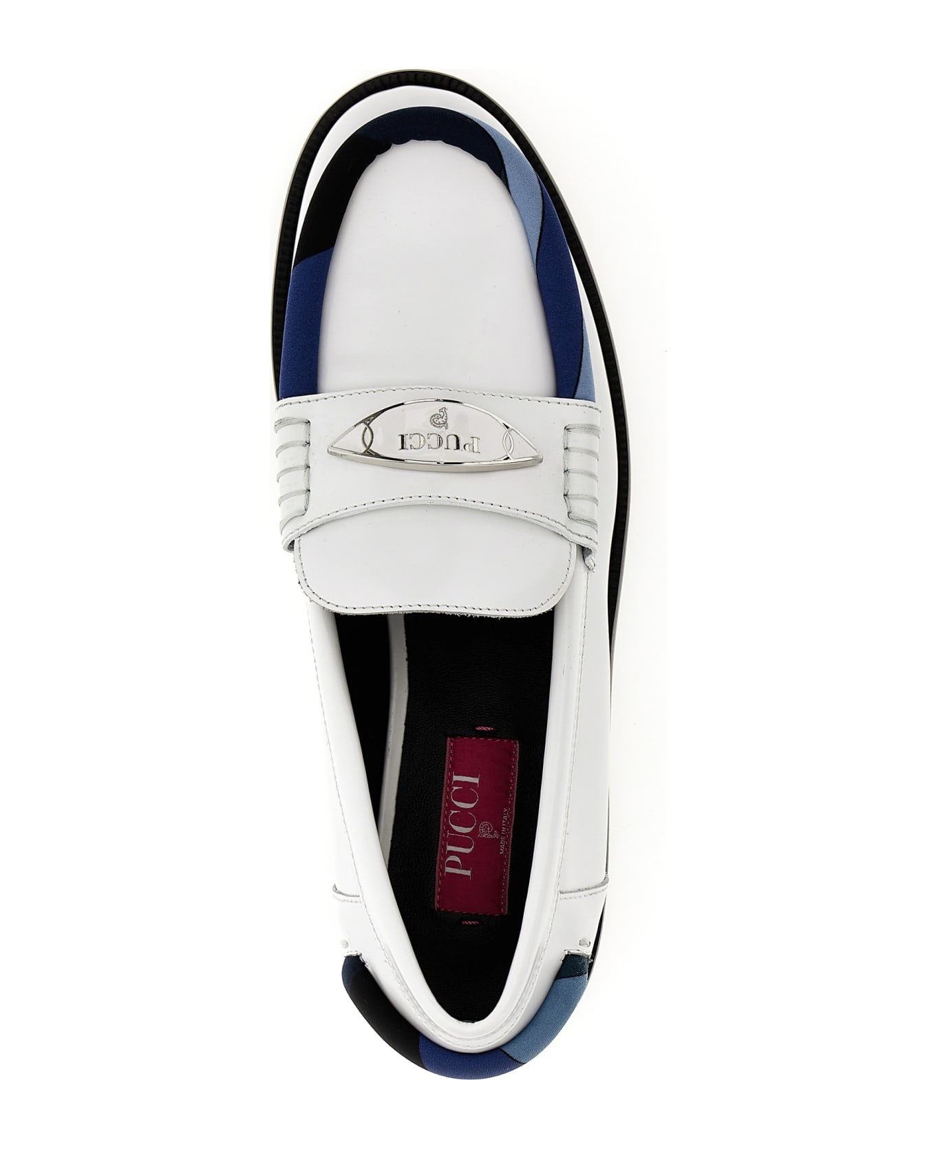 Pucci Logo Leather Loafers - White フラットシューズ