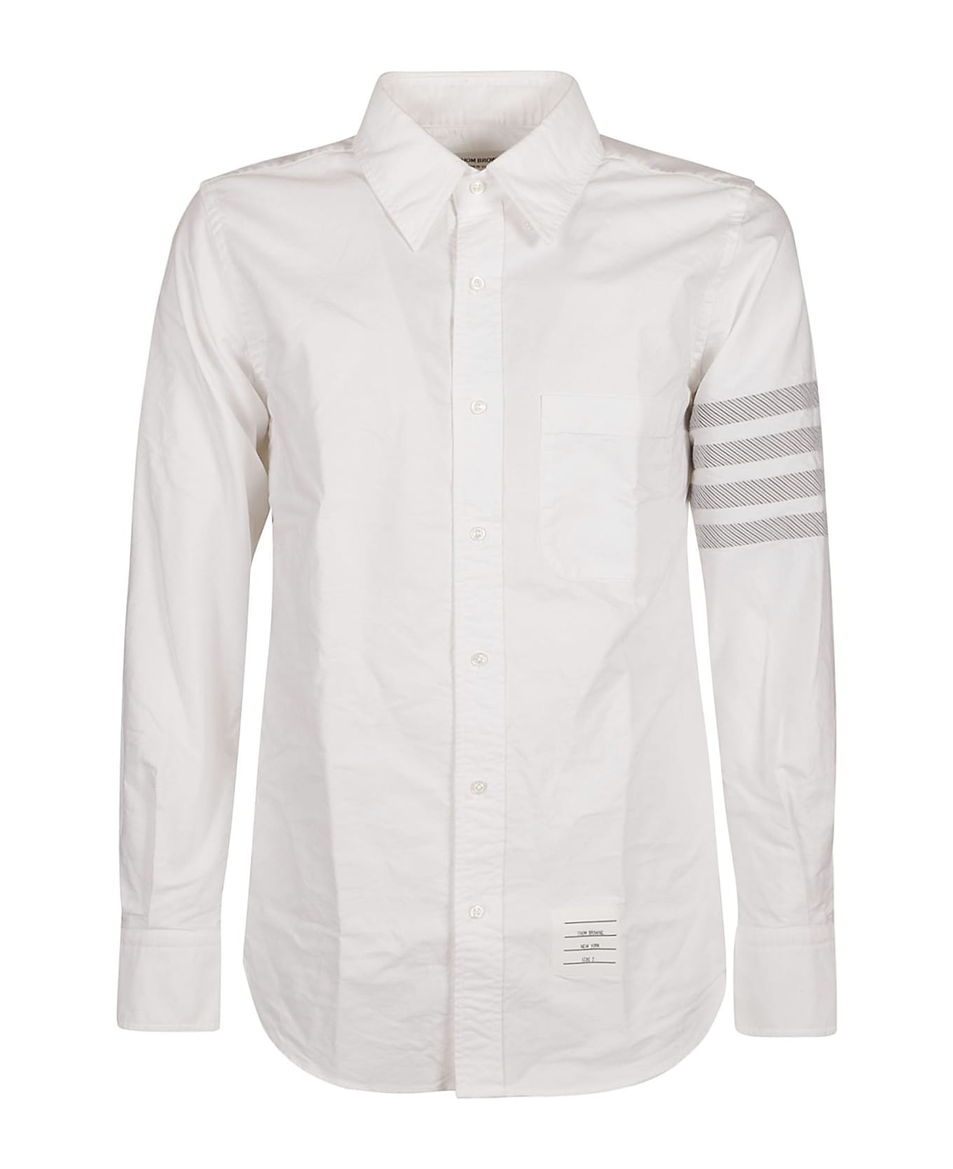 Thom Browne Straight Fit Button Down Shirt - White