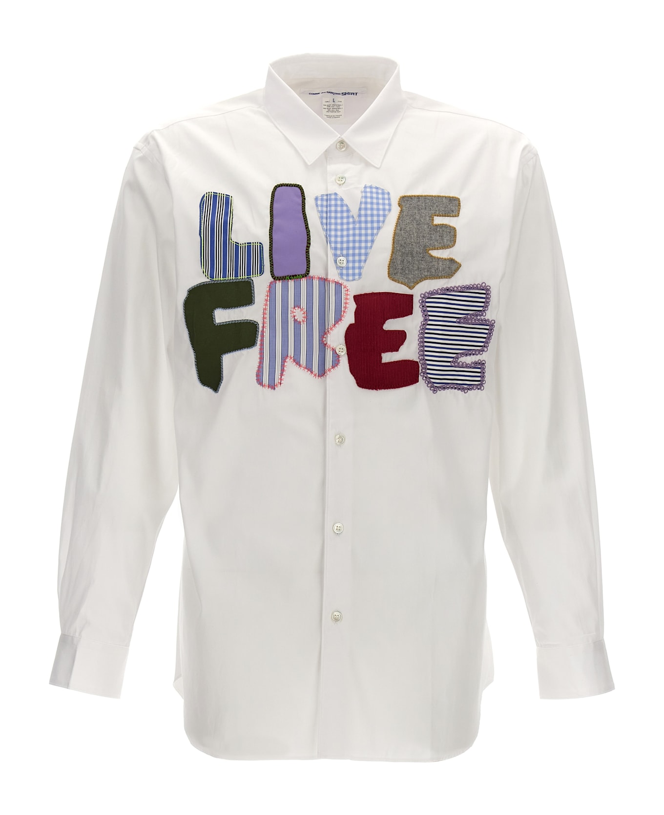 Comme des Garçons Shirt 'live Free' Shirt - White