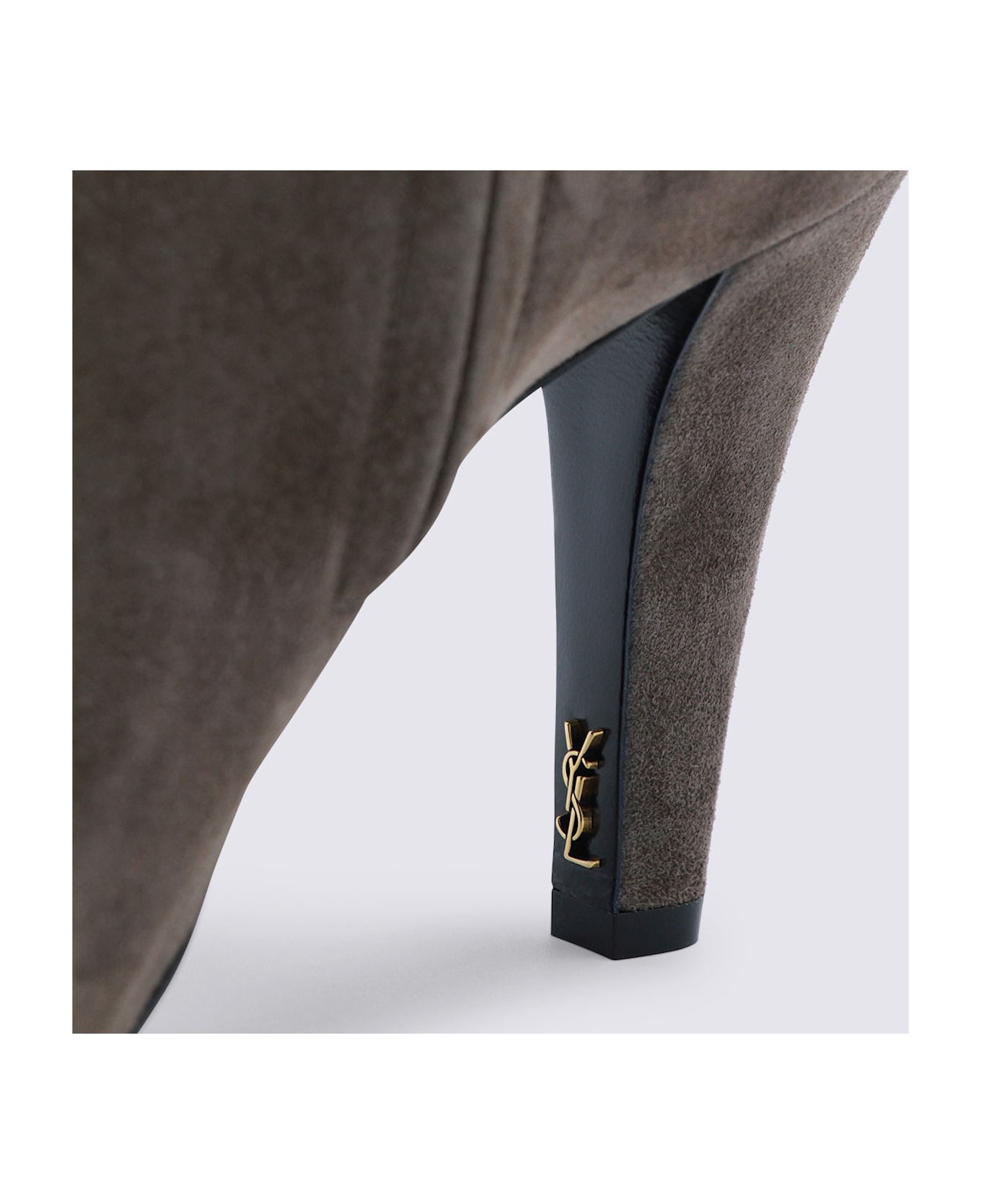 Saint Laurent Grey Leather Boots - MICKEY GREY